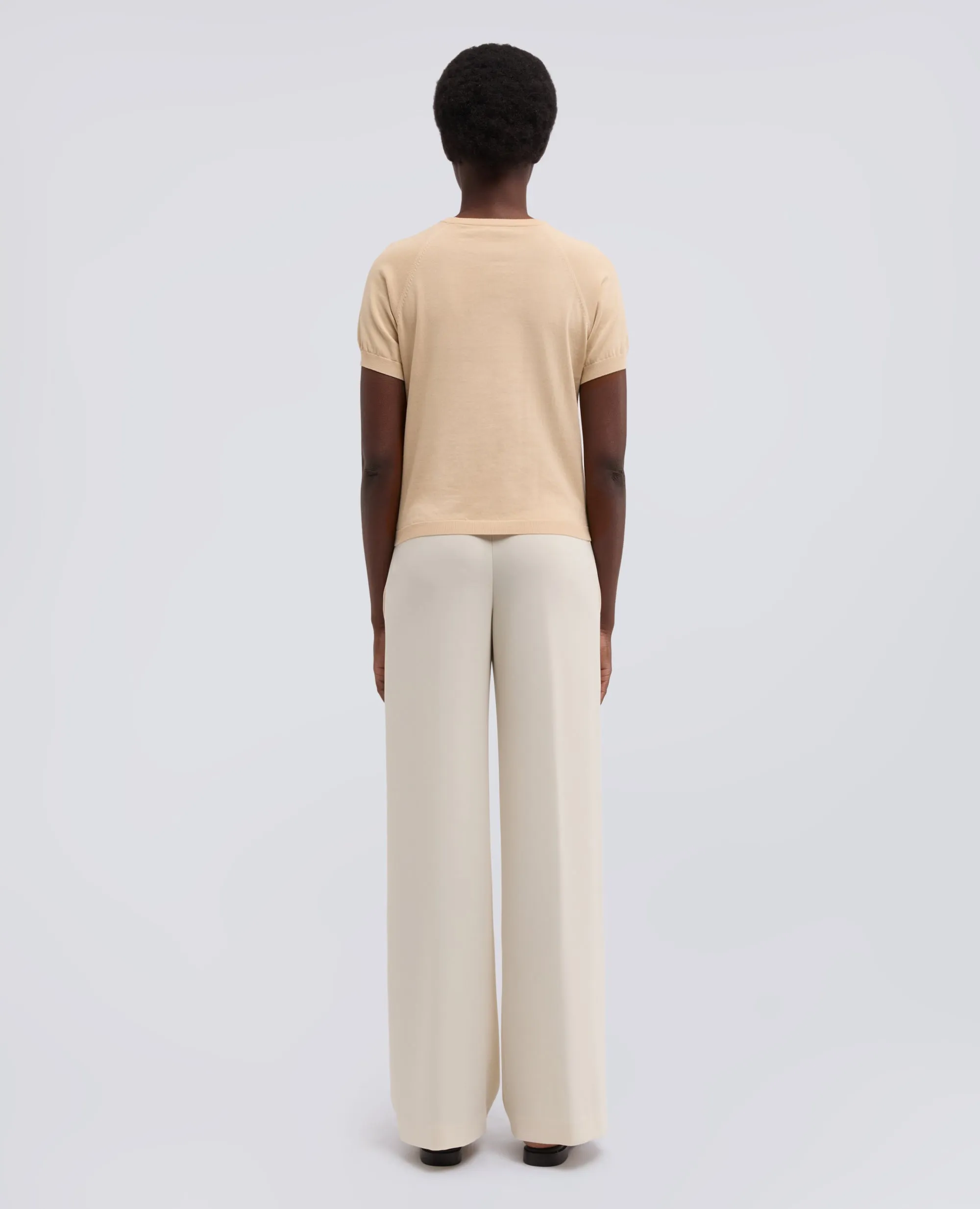T-SHIRT GIROCOLLO IN FILATO DI PURO COTONE - SABBIA sold by Aspesi product image thumbnail 3