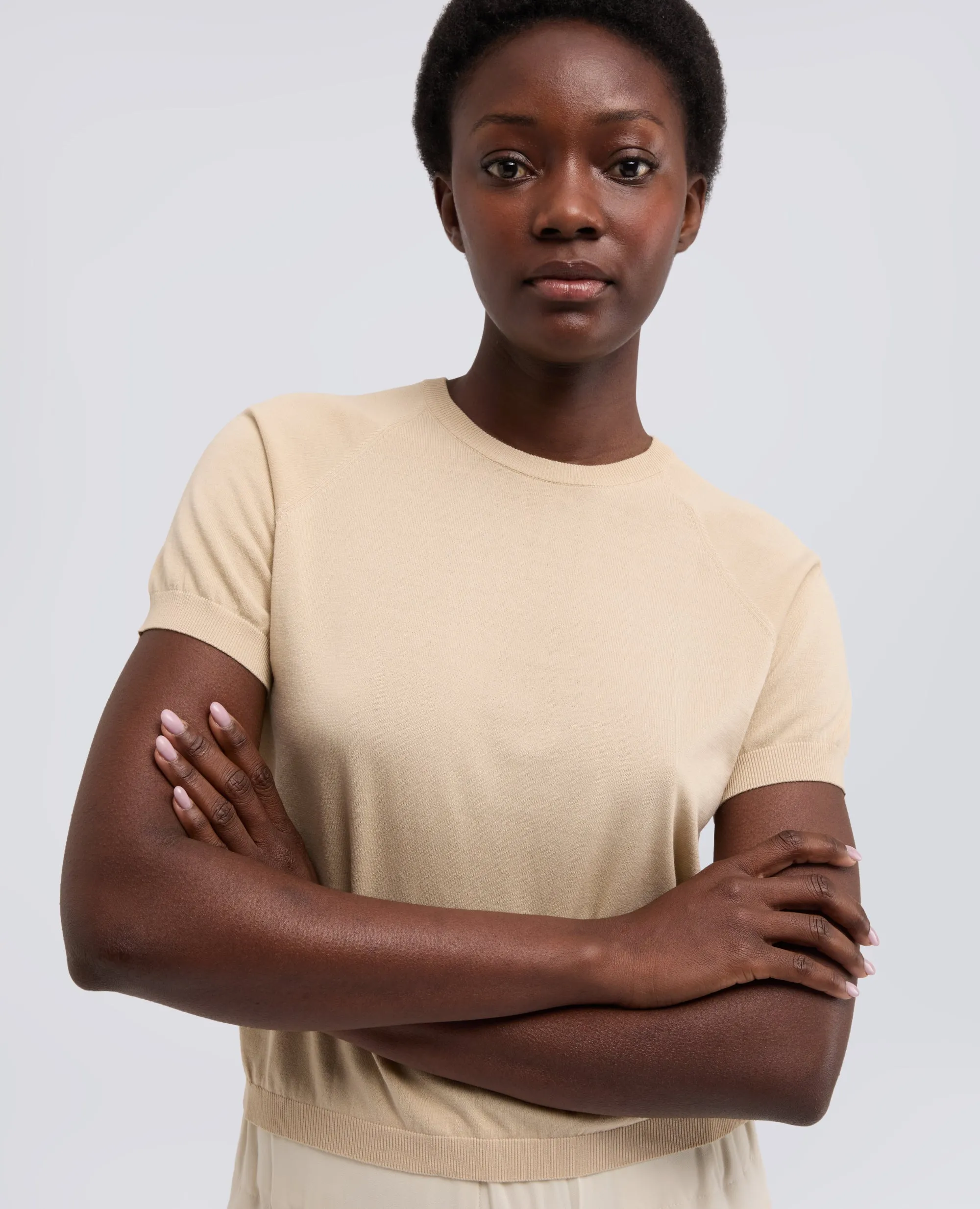 T-SHIRT GIROCOLLO IN FILATO DI PURO COTONE - SABBIA sold by Aspesi product image thumbnail 4