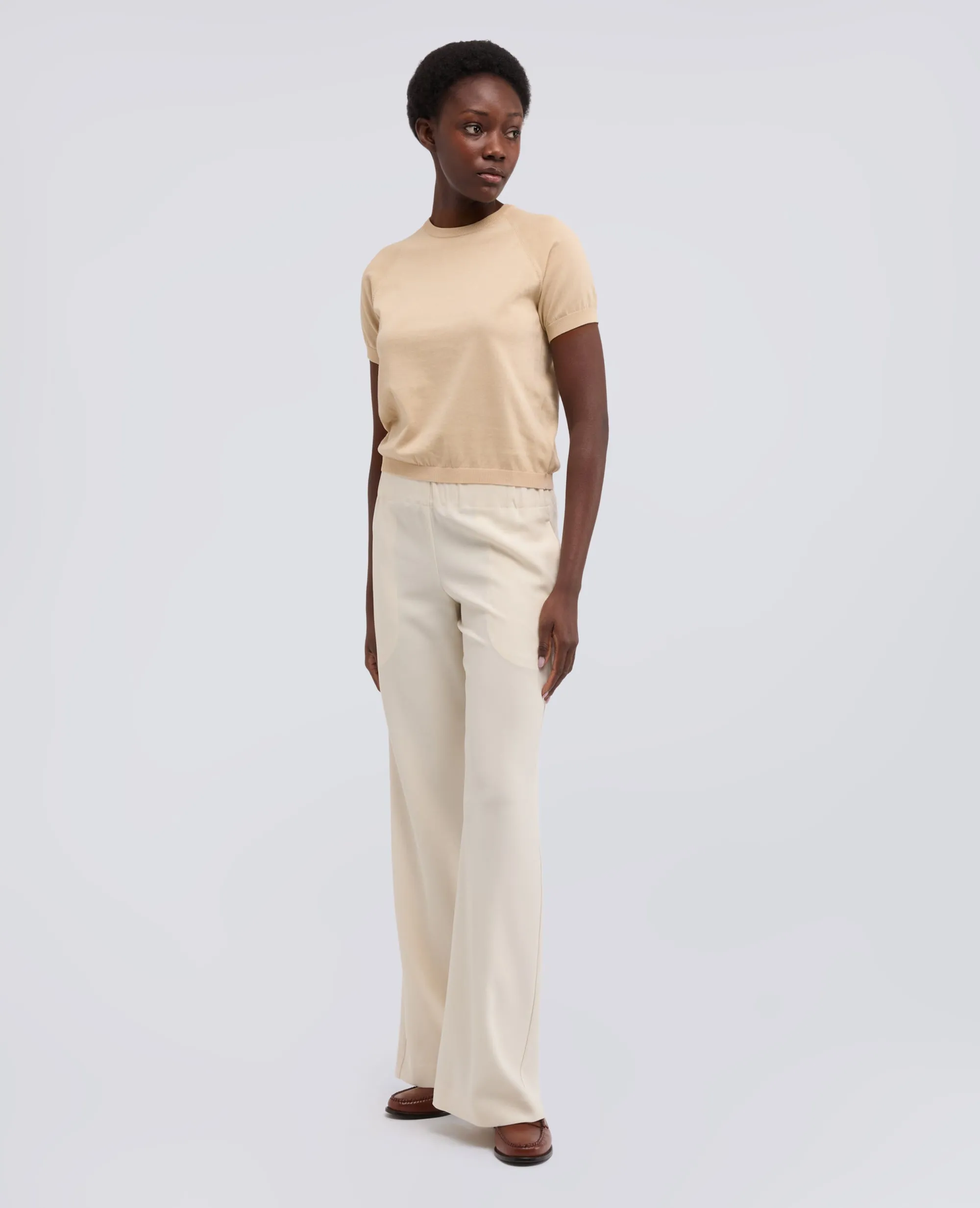 T-SHIRT GIROCOLLO IN FILATO DI PURO COTONE - SABBIA sold by Aspesi product image thumbnail 2