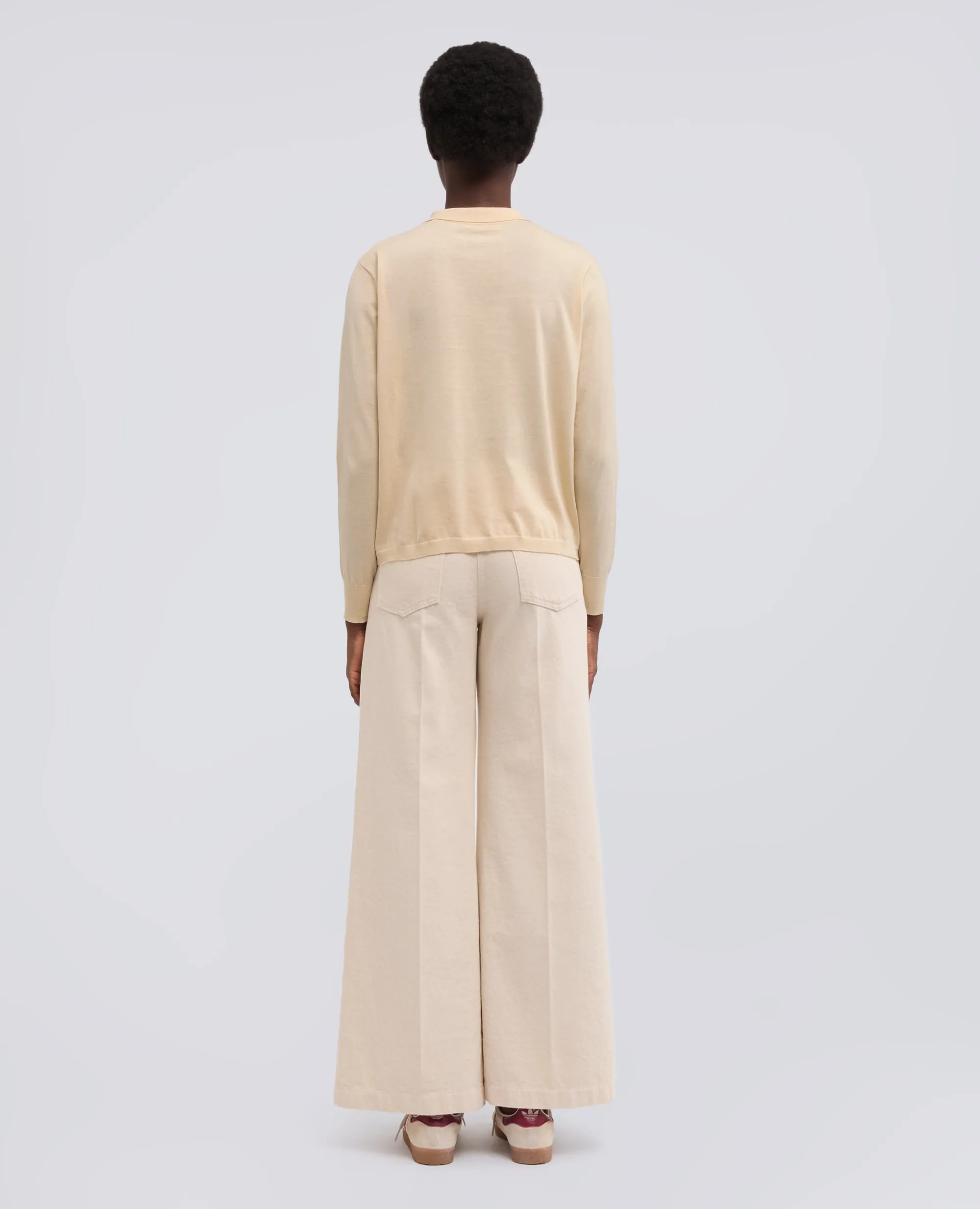 CARDIGAN CON COLLETTO IN MISTO COTONE-SETA-LINO - NATURALE sold by Aspesi product image thumbnail 3