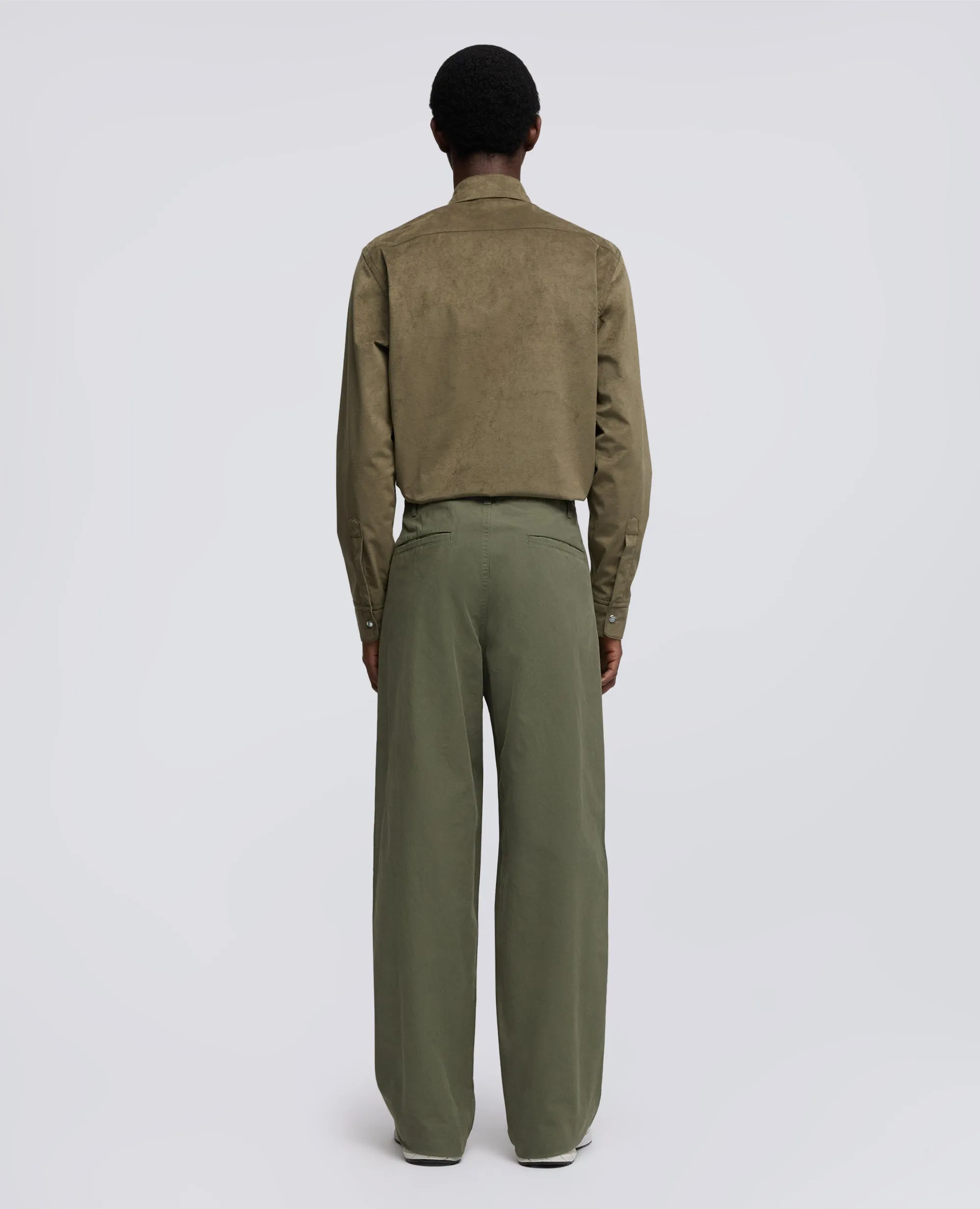 PANTALONE IN CANVAS DI COTONE TINTO PEZZA - OLIVA sold by Aspesi product image thumbnail 3