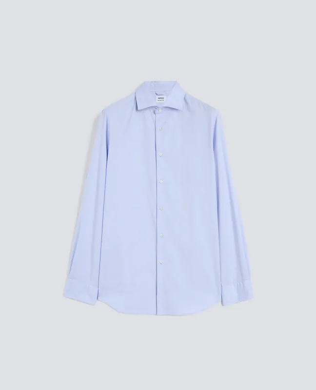 CAMICIA IN PIN POINT CON COLLO FRANCESE - AZZURRO made by Aspesi