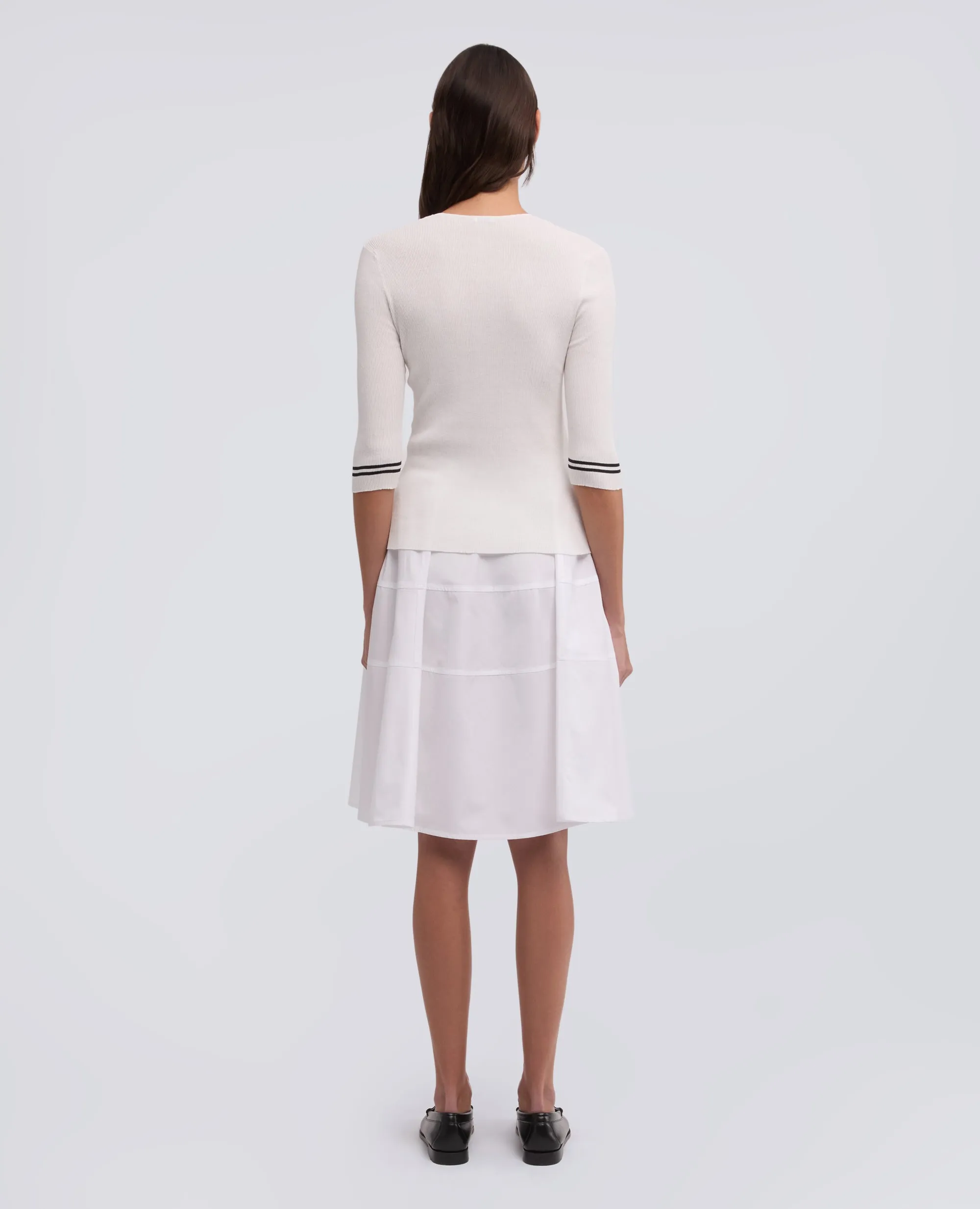 CARDIGAN GIROCOLLO IN COSTINA DI PURO COTONE - BIANCO sold by Aspesi product image thumbnail 3