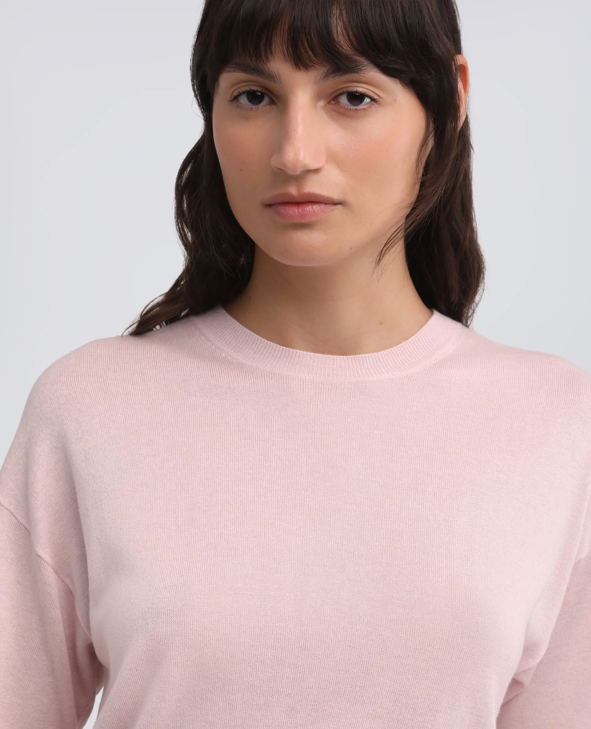 T-SHIRT DI MAGLIA IN MISTO SETA, COTONE E CASHMERE - ROSA sold by Aspesi product image thumbnail 4