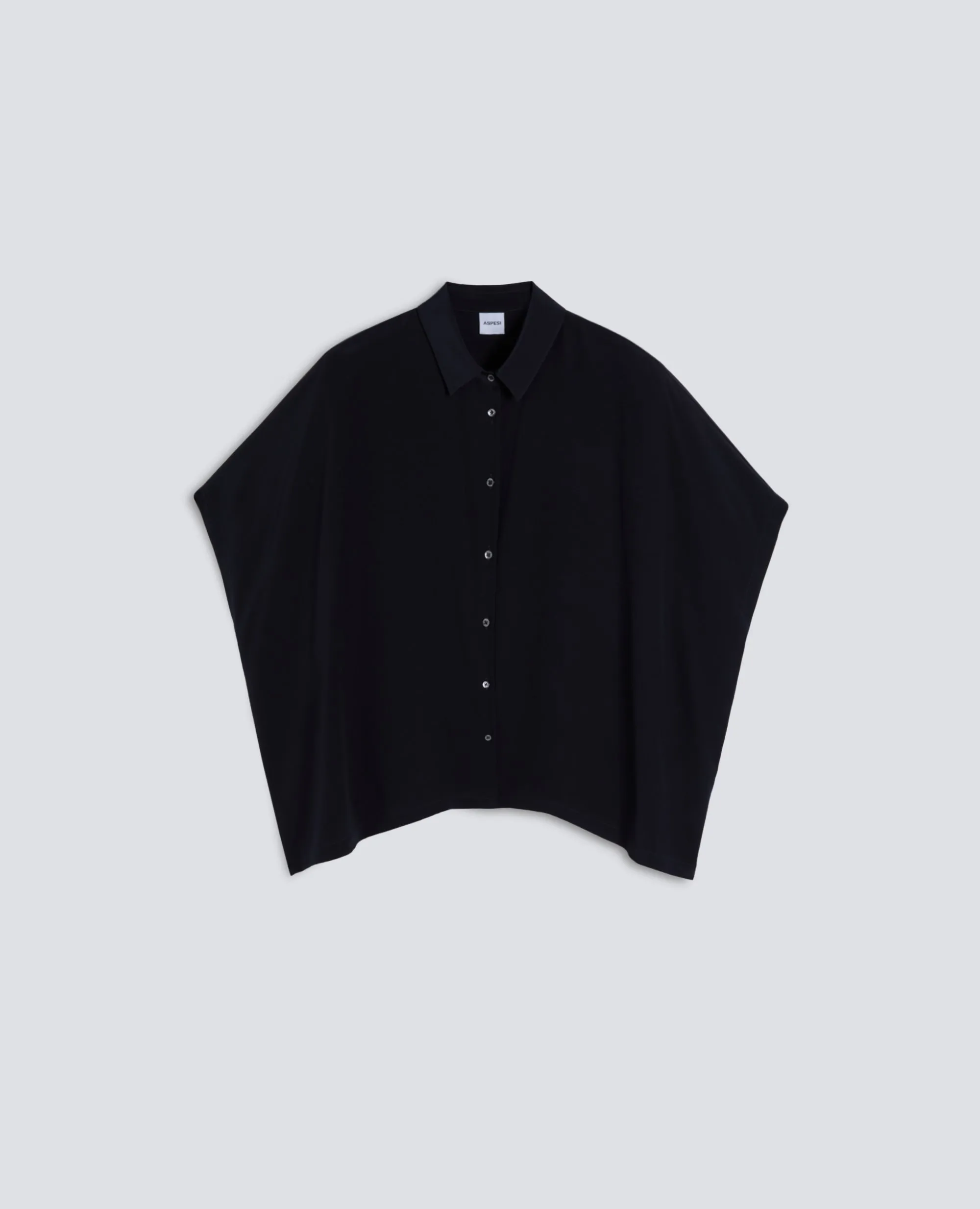 CAMICIA IN CREPE DE CHINE SETA - NAVY sold by Aspesi