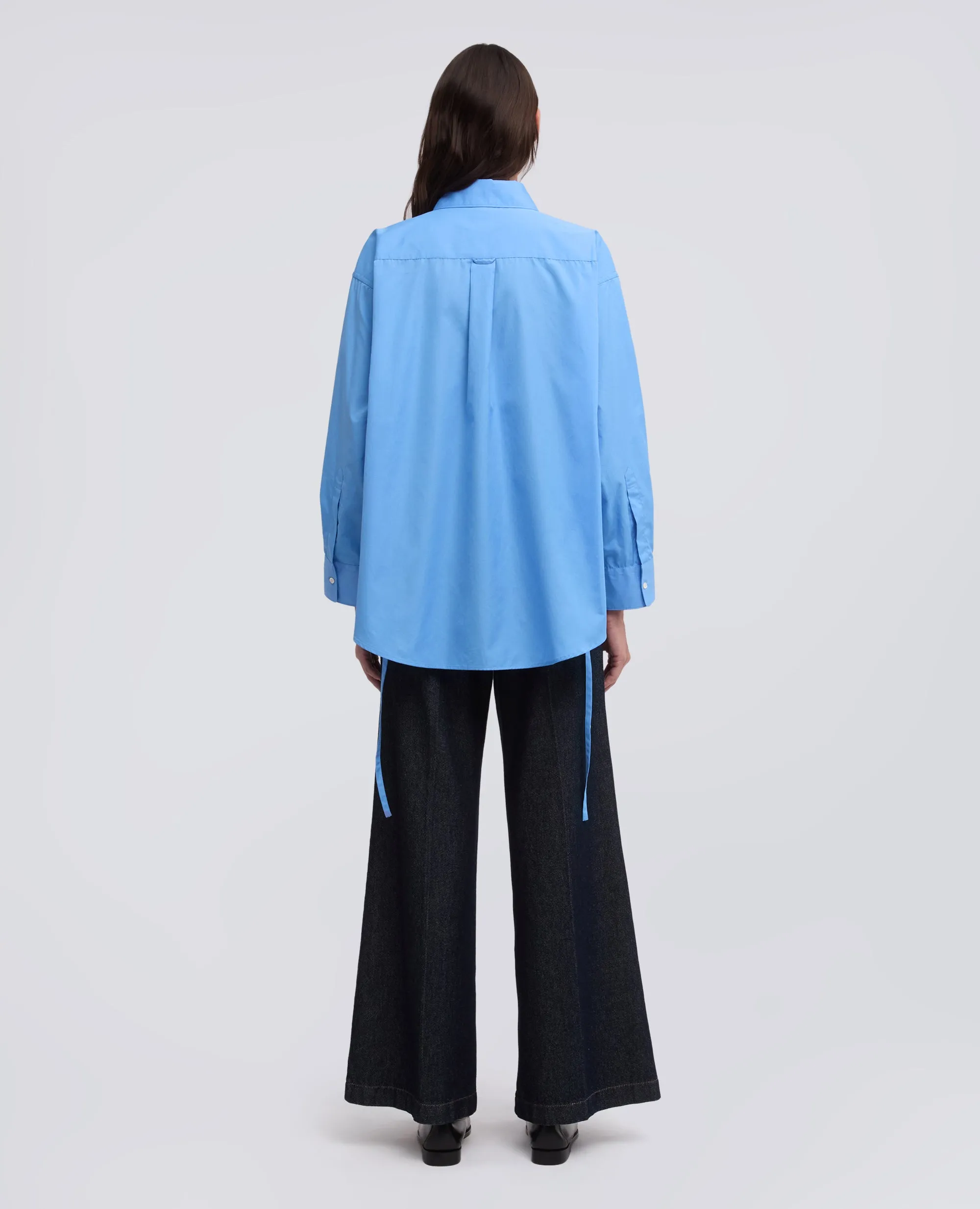 CAMICIA IN POPELINE DI COTONE - AZZURRO sold by Aspesi product image thumbnail 3