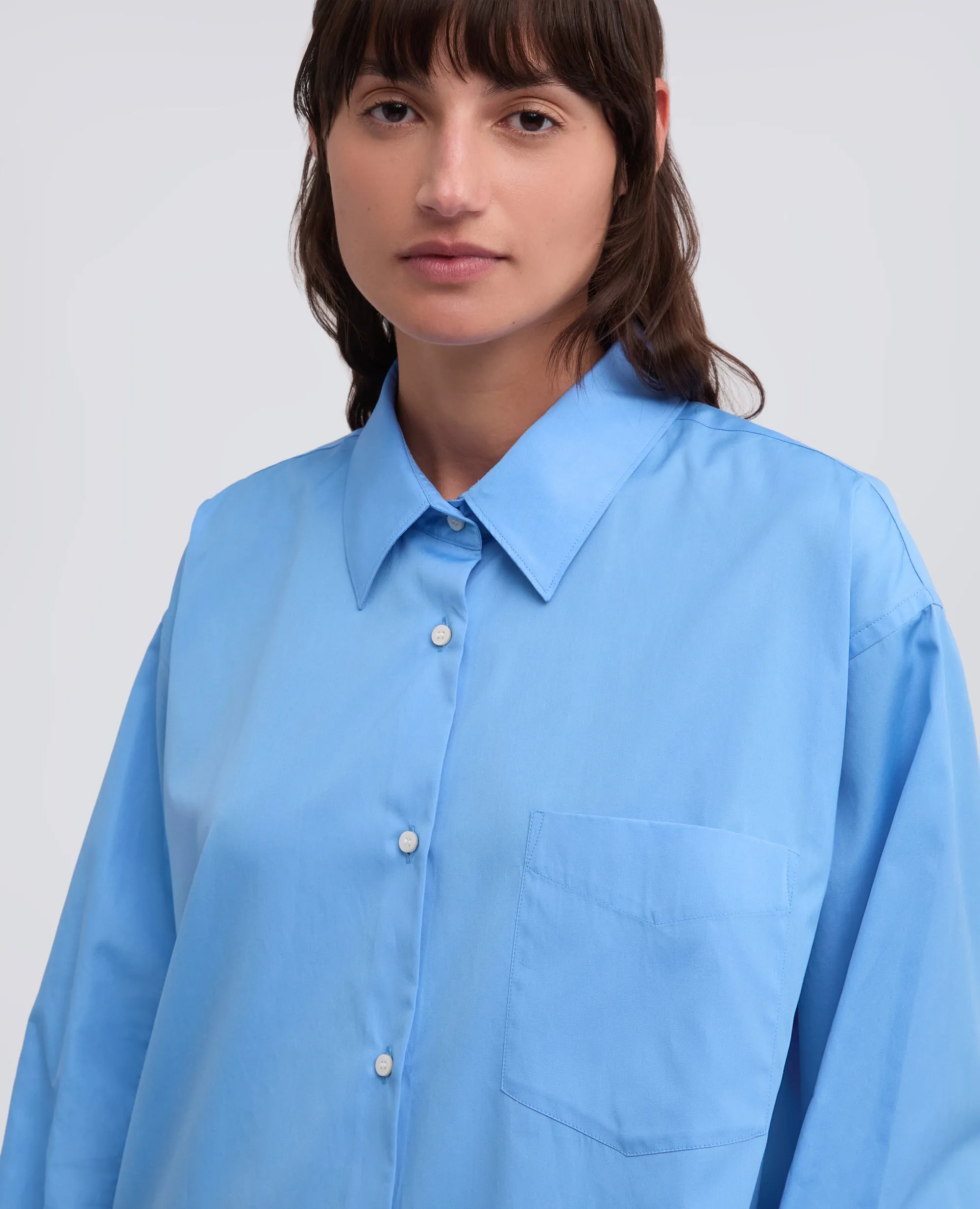 CAMICIA IN POPELINE DI COTONE - AZZURRO sold by Aspesi product image thumbnail 4
