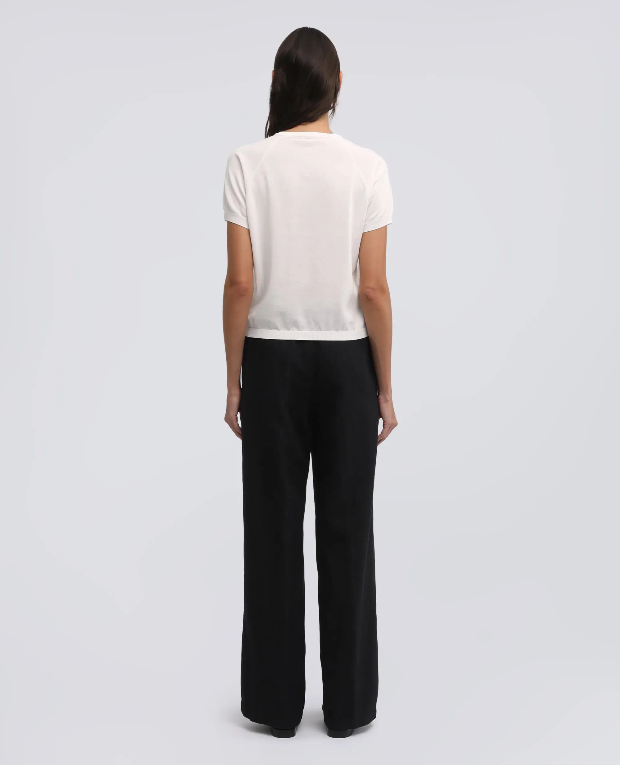 T-SHIRT GIROCOLLO IN FILATO DI PURO COTONE - BIANCO sold by Aspesi product image thumbnail 3