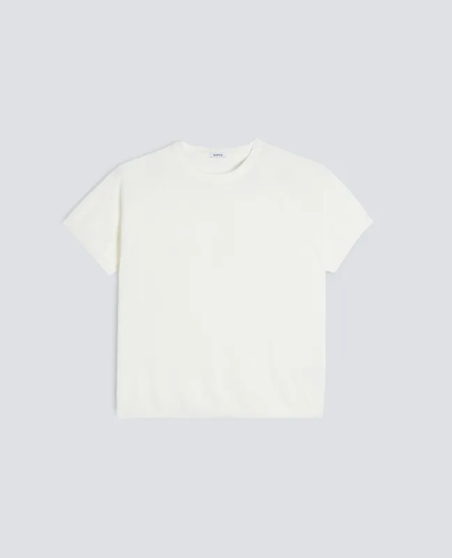 T-SHIRT GIROCOLLO IN FILATO DI PURO COTONE - BIANCO made by Aspesi