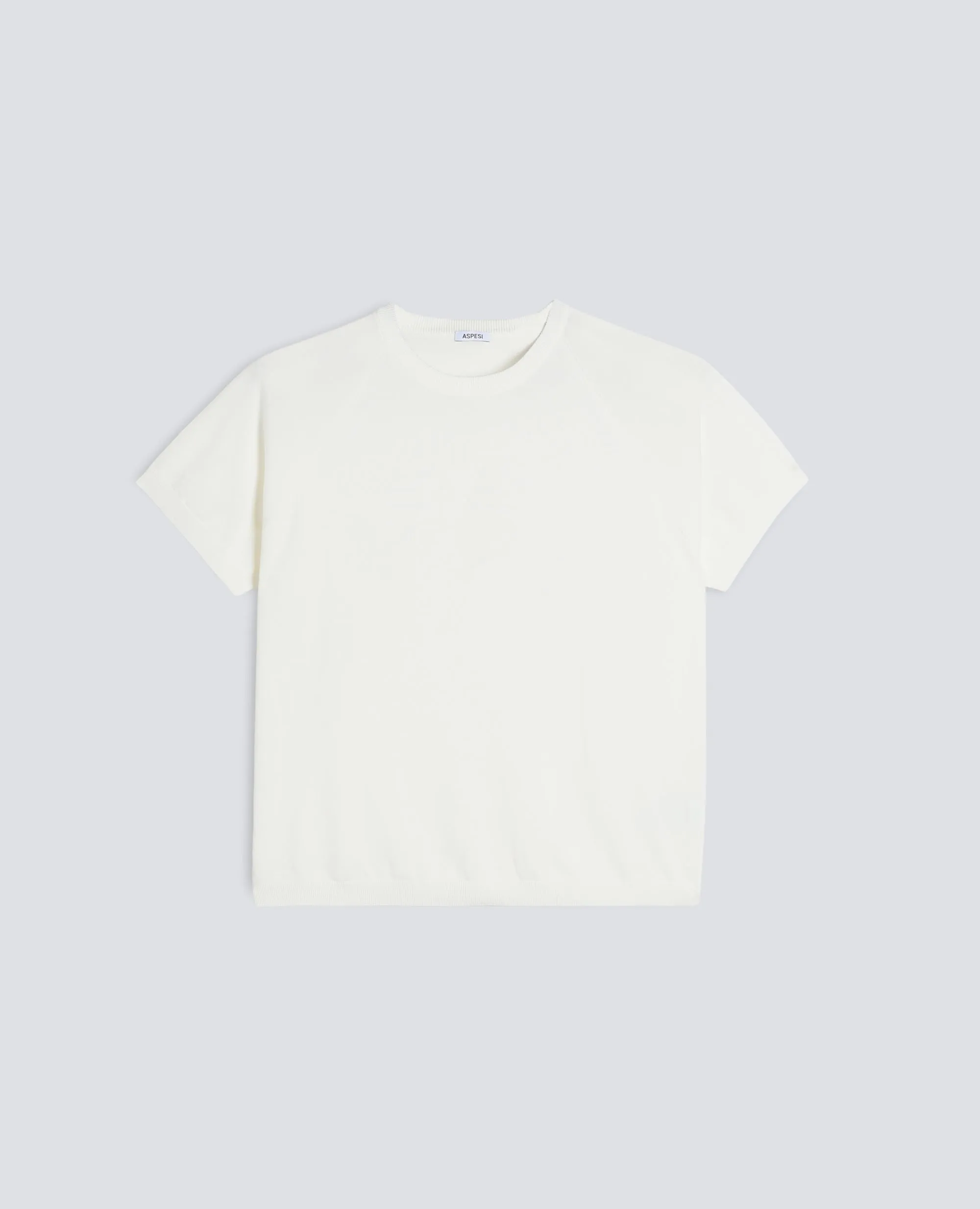 T-SHIRT GIROCOLLO IN FILATO DI PURO COTONE - BIANCO sold by Aspesi