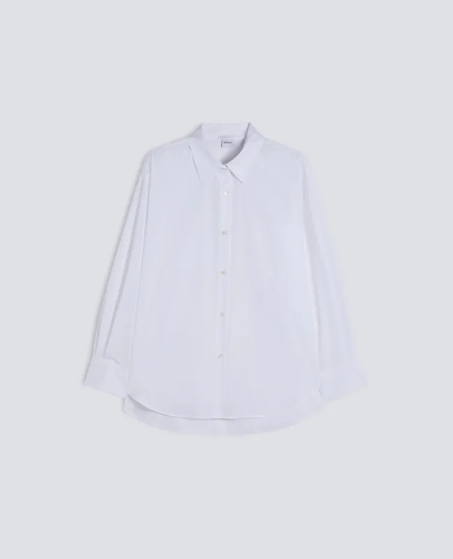 CAMICIA IN POPELINE DI COTONE - BIANCO sold by Aspesi