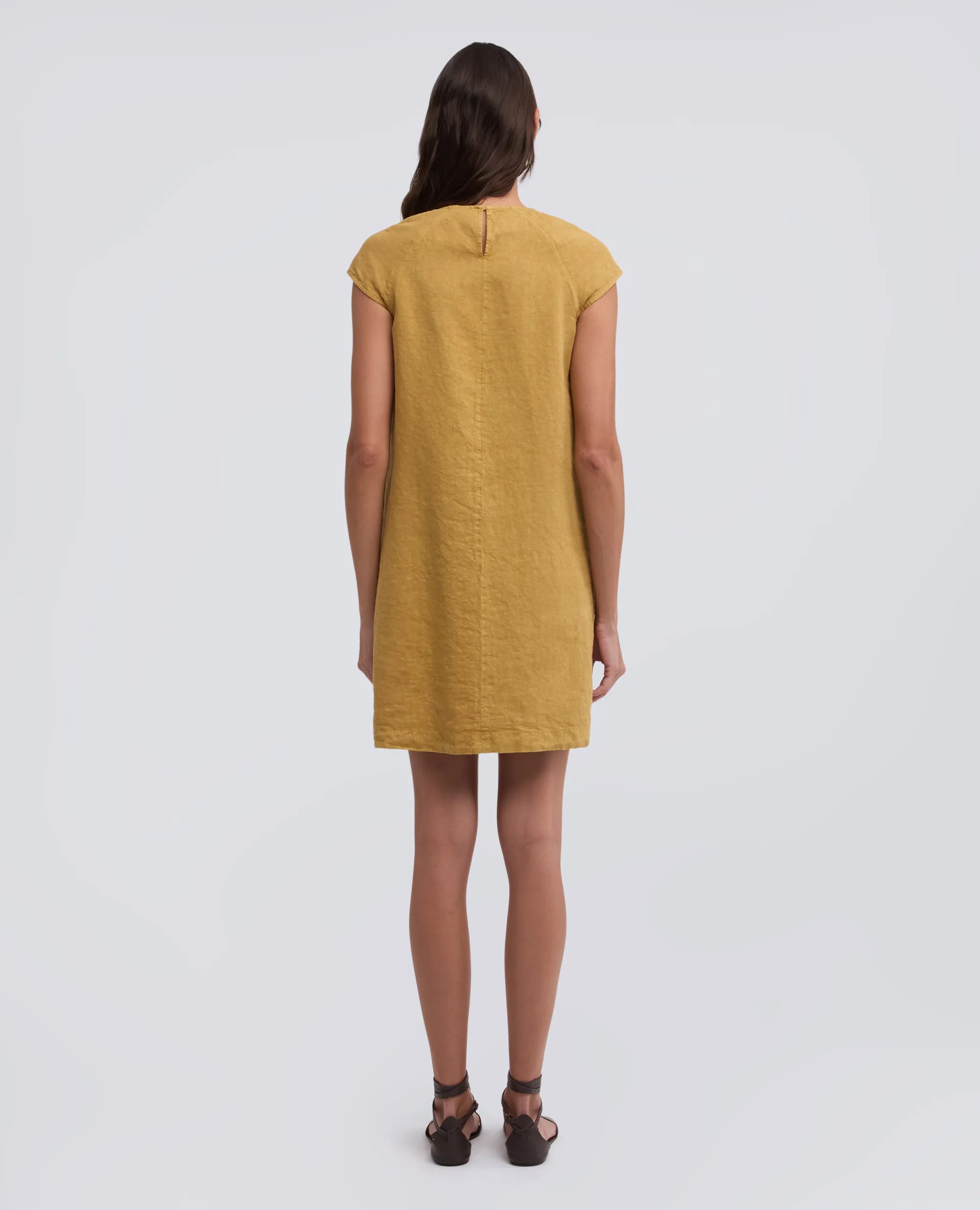 ABITO IN LINO FIAMMATO COMPATTO TINTO CAPO - SENAPE sold by Aspesi product image thumbnail 3