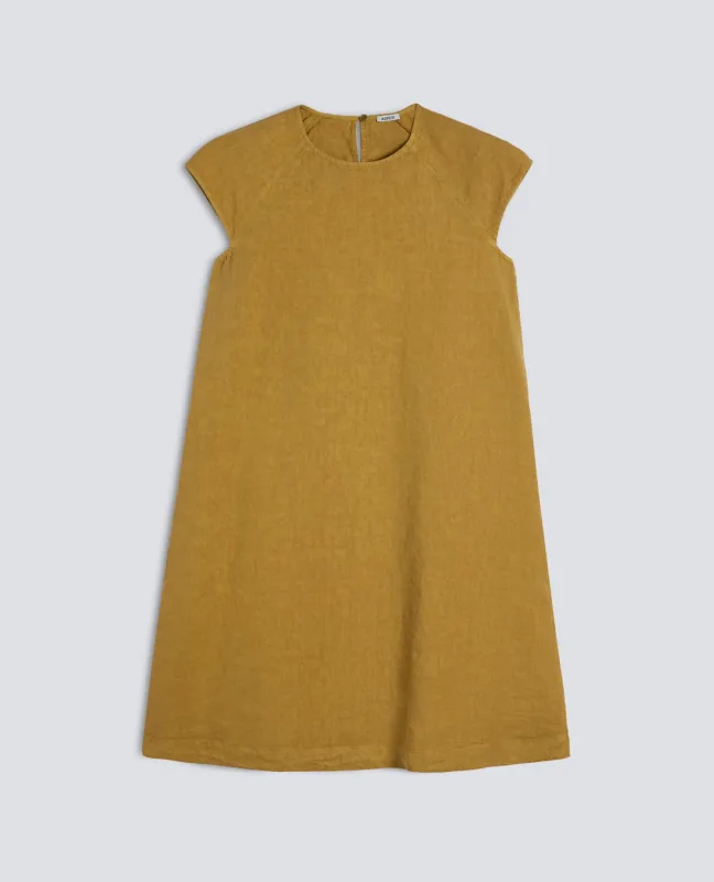 ABITO IN LINO FIAMMATO COMPATTO TINTO CAPO - SENAPE made by Aspesi