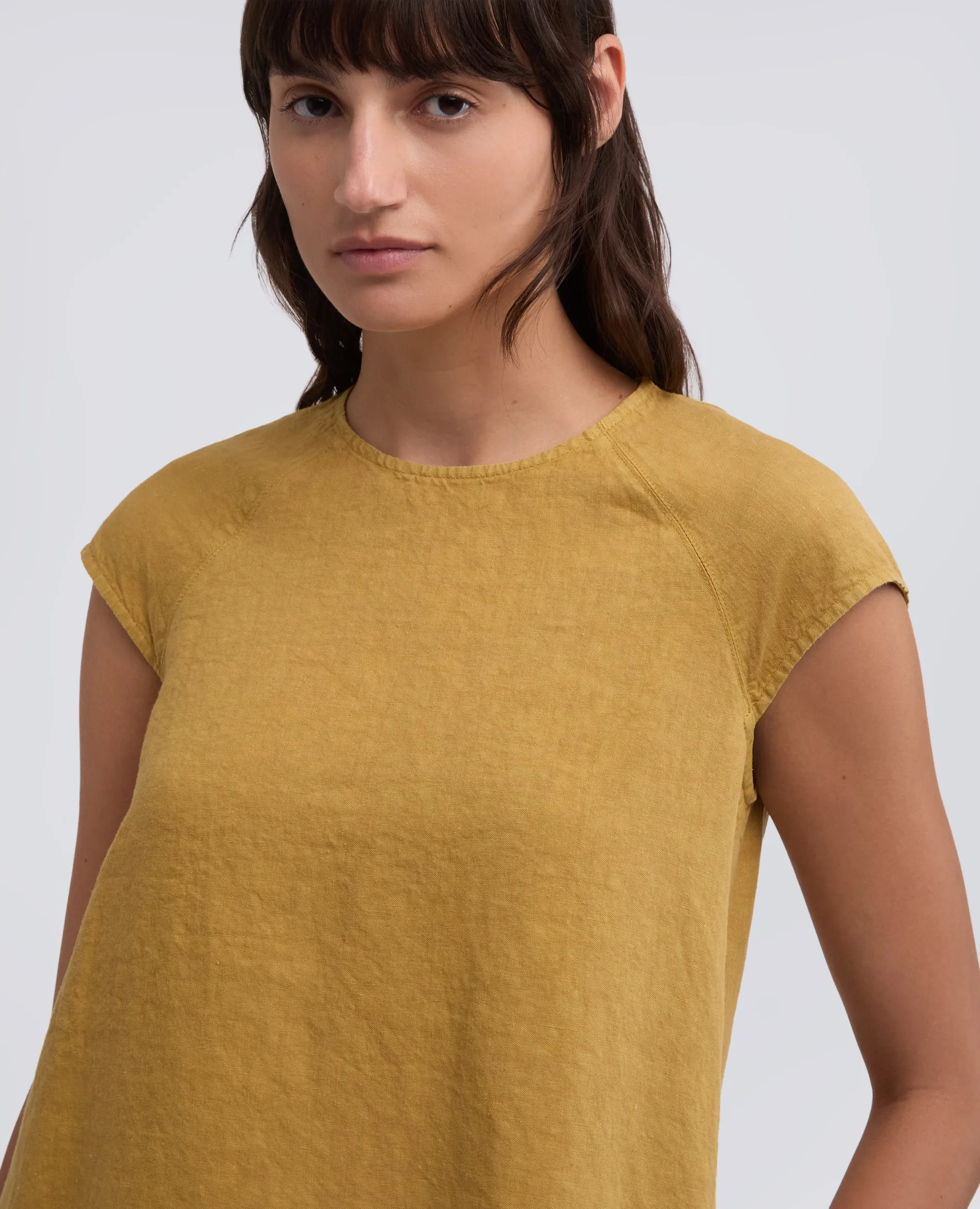 ABITO IN LINO FIAMMATO COMPATTO TINTO CAPO - SENAPE sold by Aspesi product image thumbnail 4