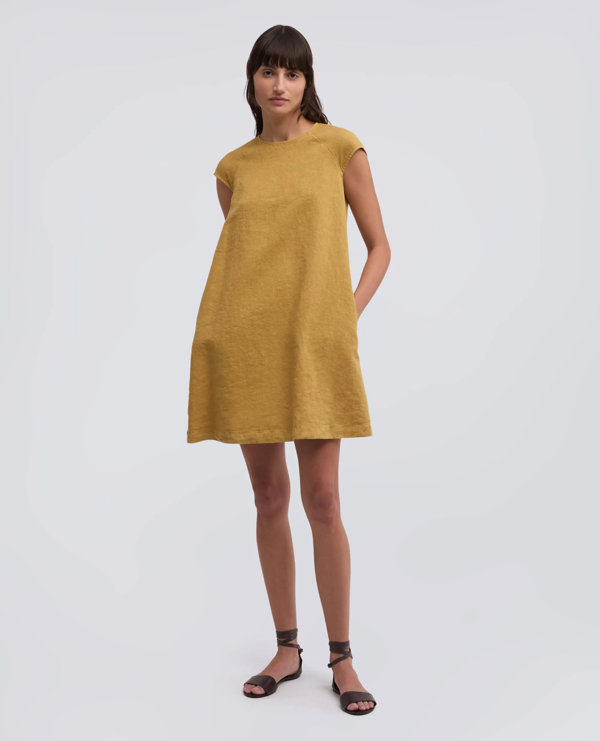 ABITO IN LINO FIAMMATO COMPATTO TINTO CAPO - SENAPE sold by Aspesi product image thumbnail 2