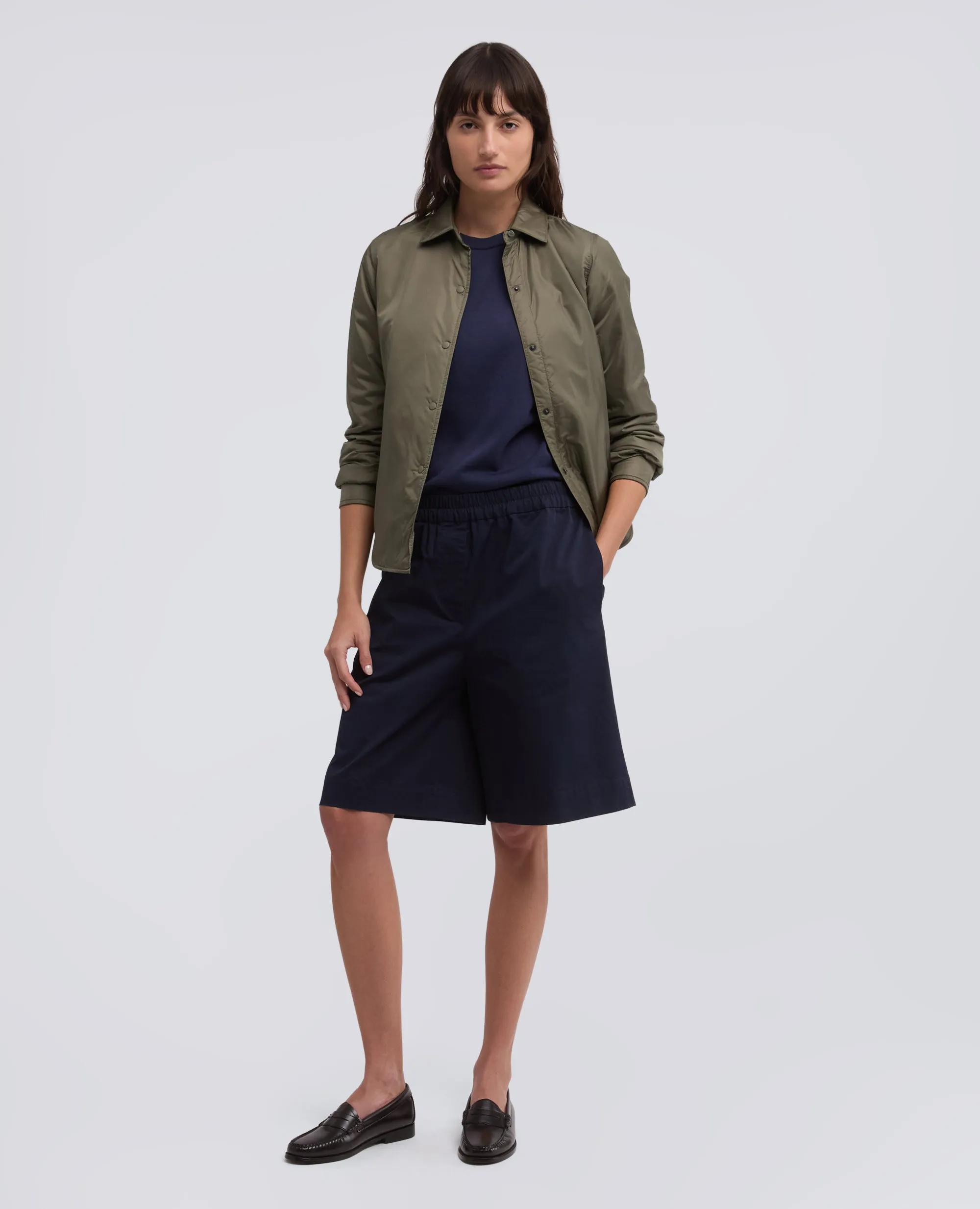 T-SHIRT GIROCOLLO IN MISTO COTONE, SETA E LINO - NAVY sold by Aspesi product image thumbnail 2