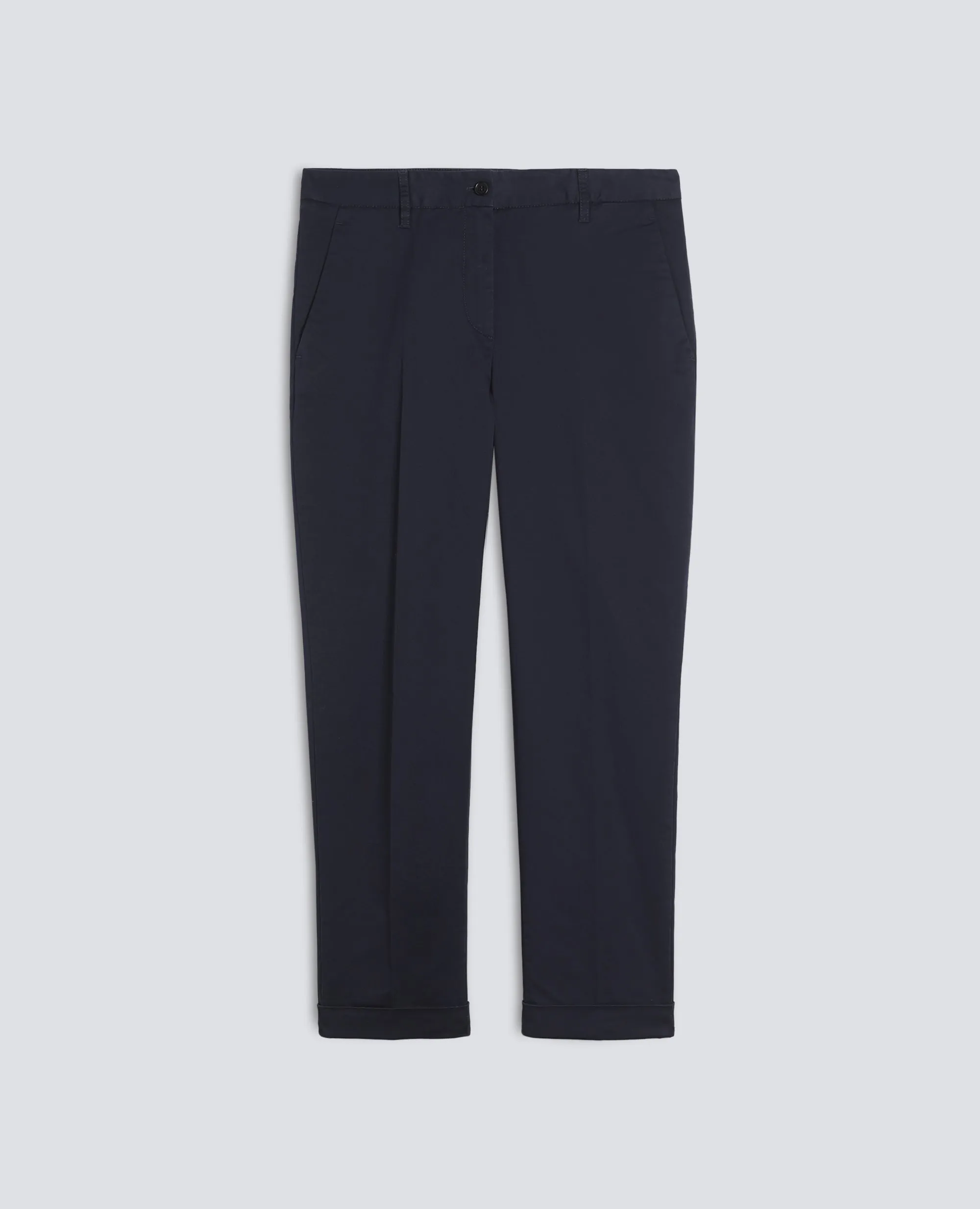 PANTALONE IN TWILL DI COTONE STRETCH - NAVY sold by Aspesi