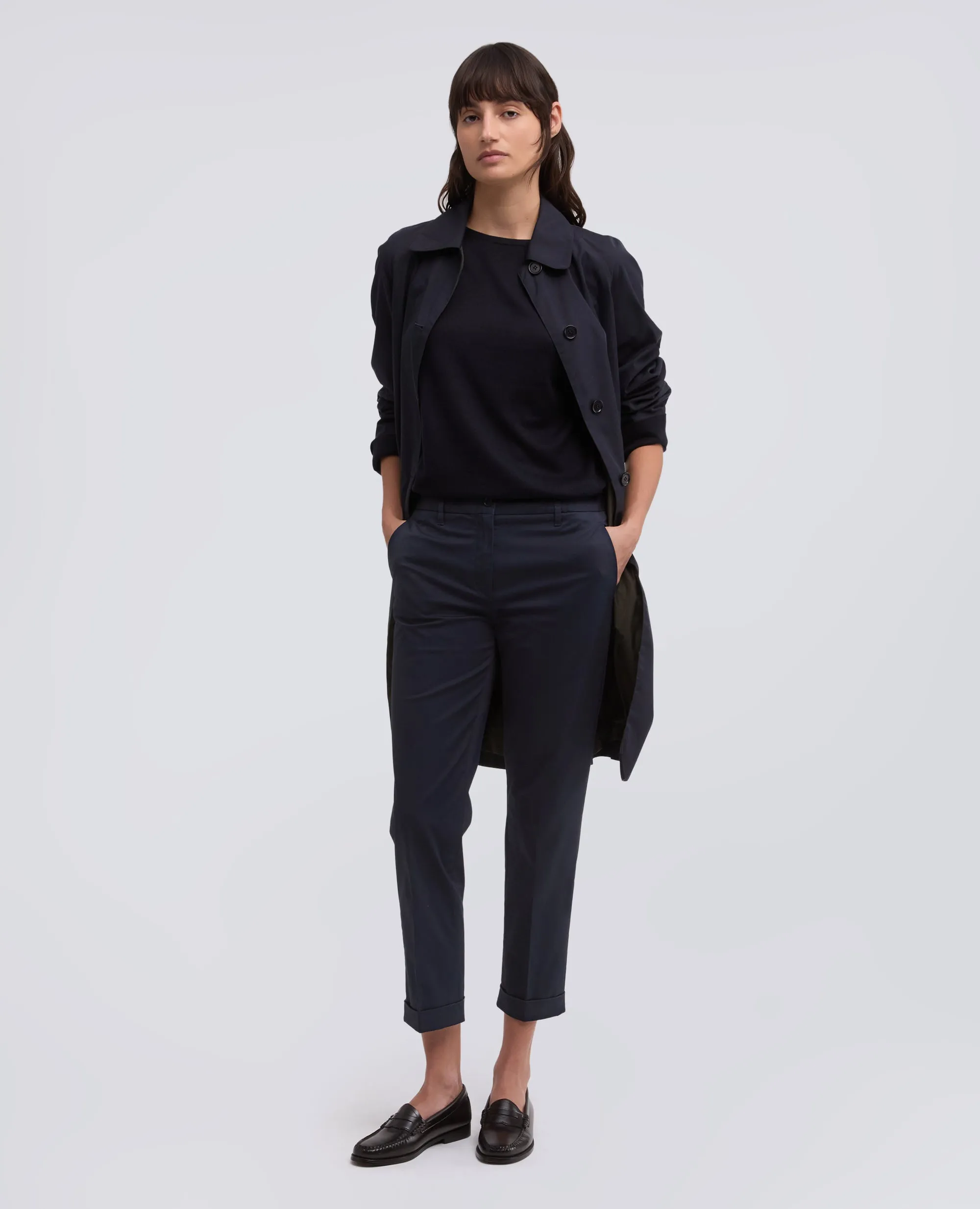PANTALONE IN TWILL DI COTONE STRETCH - NAVY sold by Aspesi product image thumbnail 2