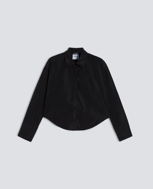 CAMICIA IN POLIESTERE TECNICO - NERO sold by Aspesi