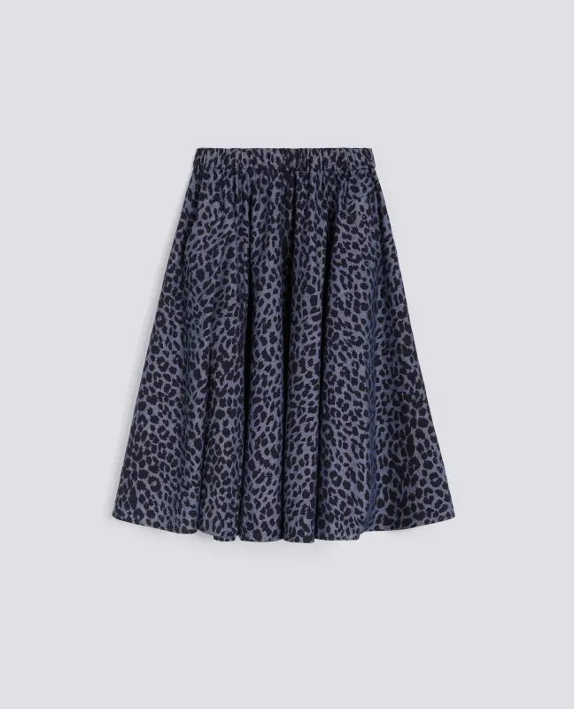 GONNA IN CHAMBRAY DI COTONE GIAPPONESE - ANIMALIER made by Aspesi
