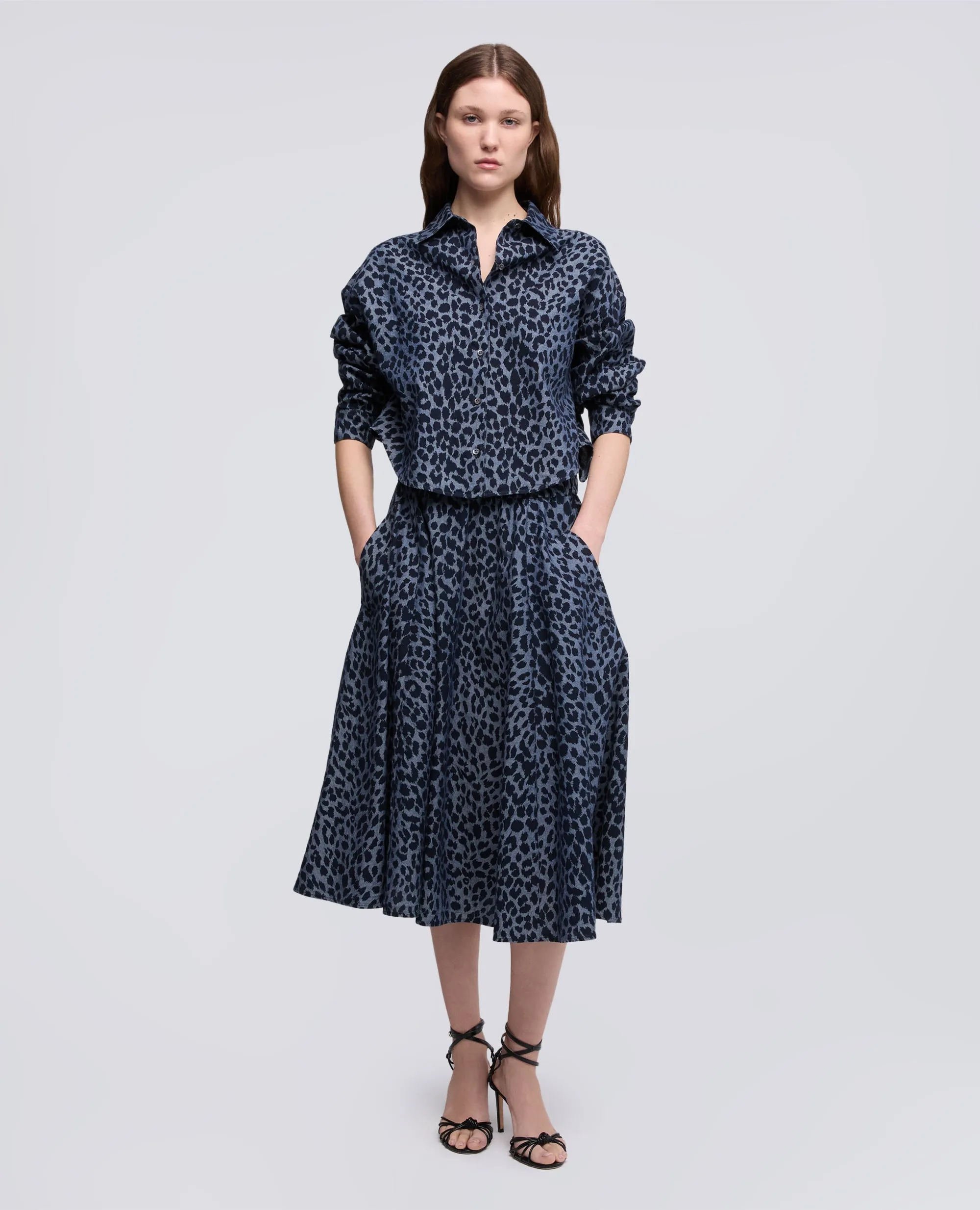 GONNA IN CHAMBRAY DI COTONE GIAPPONESE - ANIMALIER sold by Aspesi product image thumbnail 2