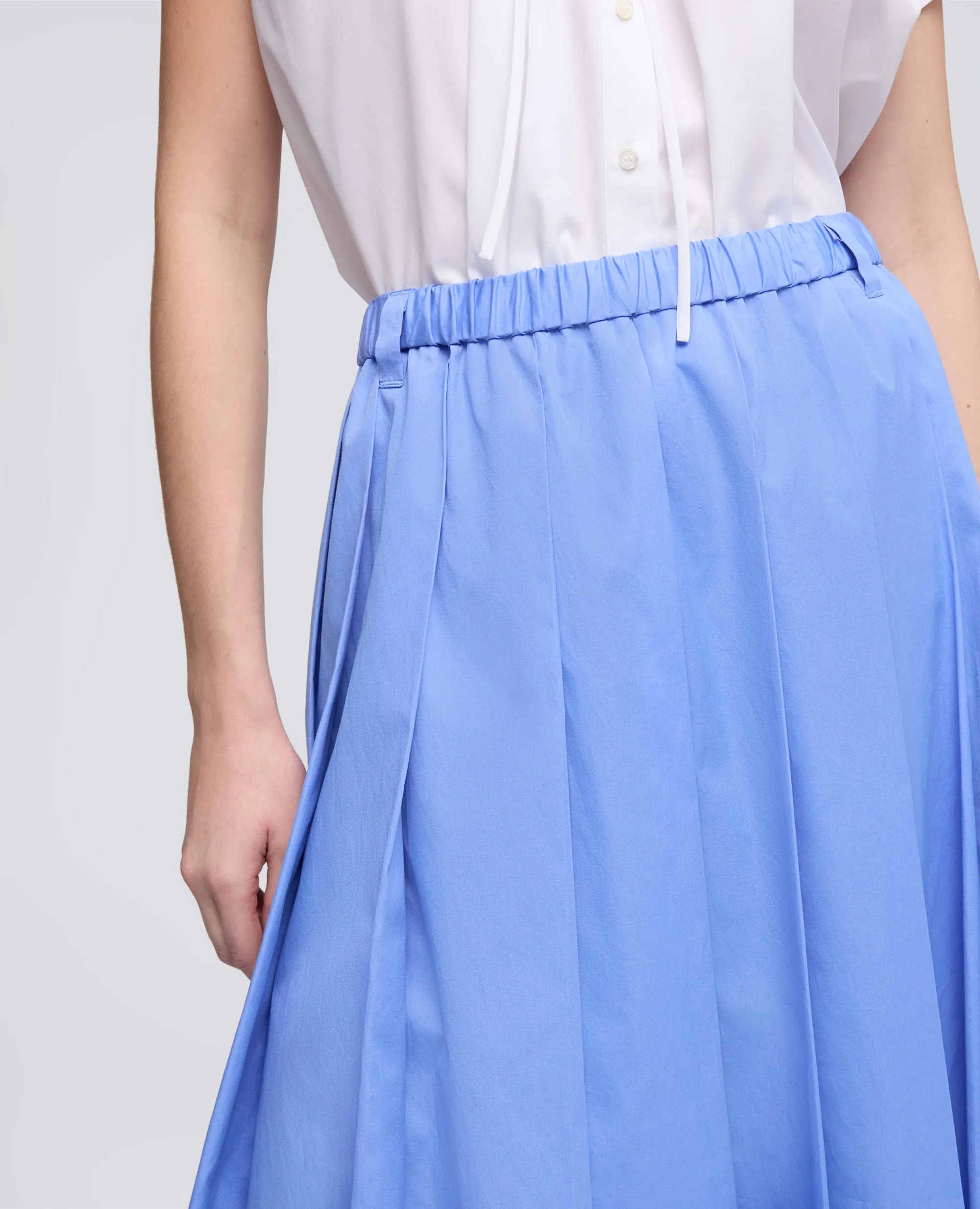 GONNA A PIEGHE IN POPELINE DI COTONE - AZZURRO sold by Aspesi product image thumbnail 4