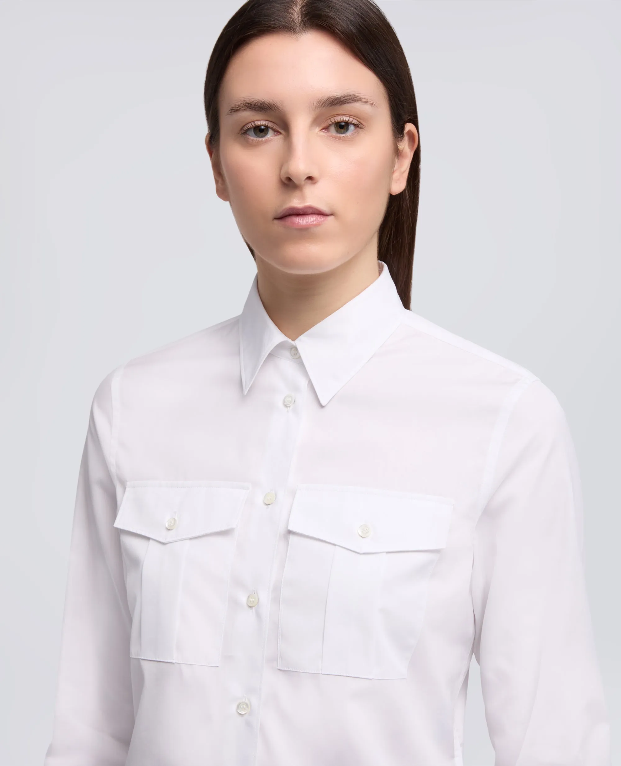 CAMICIA CLASSICA IN POPELINE DI COTONE - BIANCO sold by Aspesi product image thumbnail 4