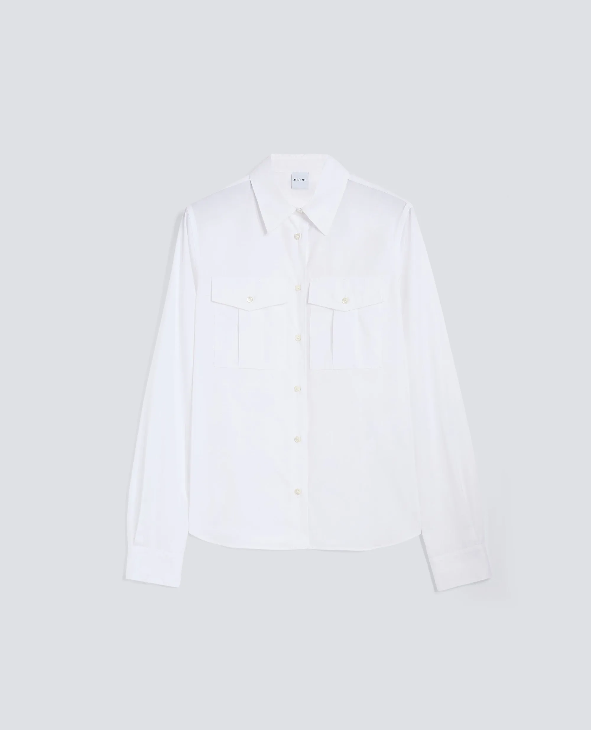CAMICIA CLASSICA IN POPELINE DI COTONE - BIANCO sold by Aspesi