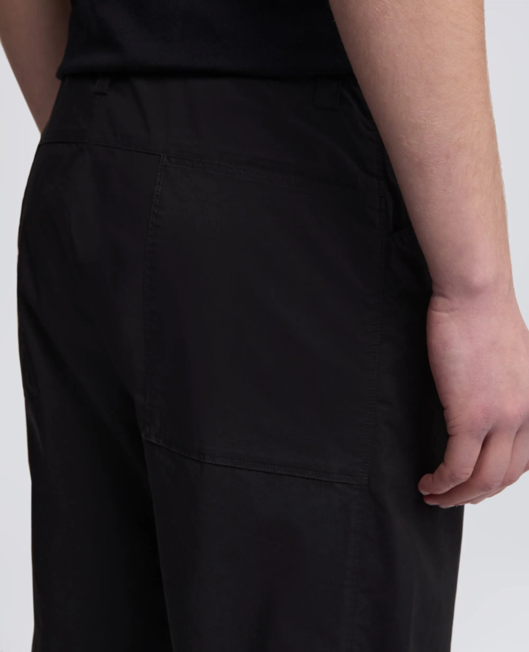 PANTALONE DA TREKKING RIVISITATO IN POPELINE DI COTONE - NERO sold by Aspesi product image thumbnail 4
