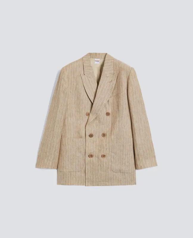 GIACCA UNISEX IN LINO TINTO FILO EFFETTO DELAVE' - COLONIALE sold by Aspesi