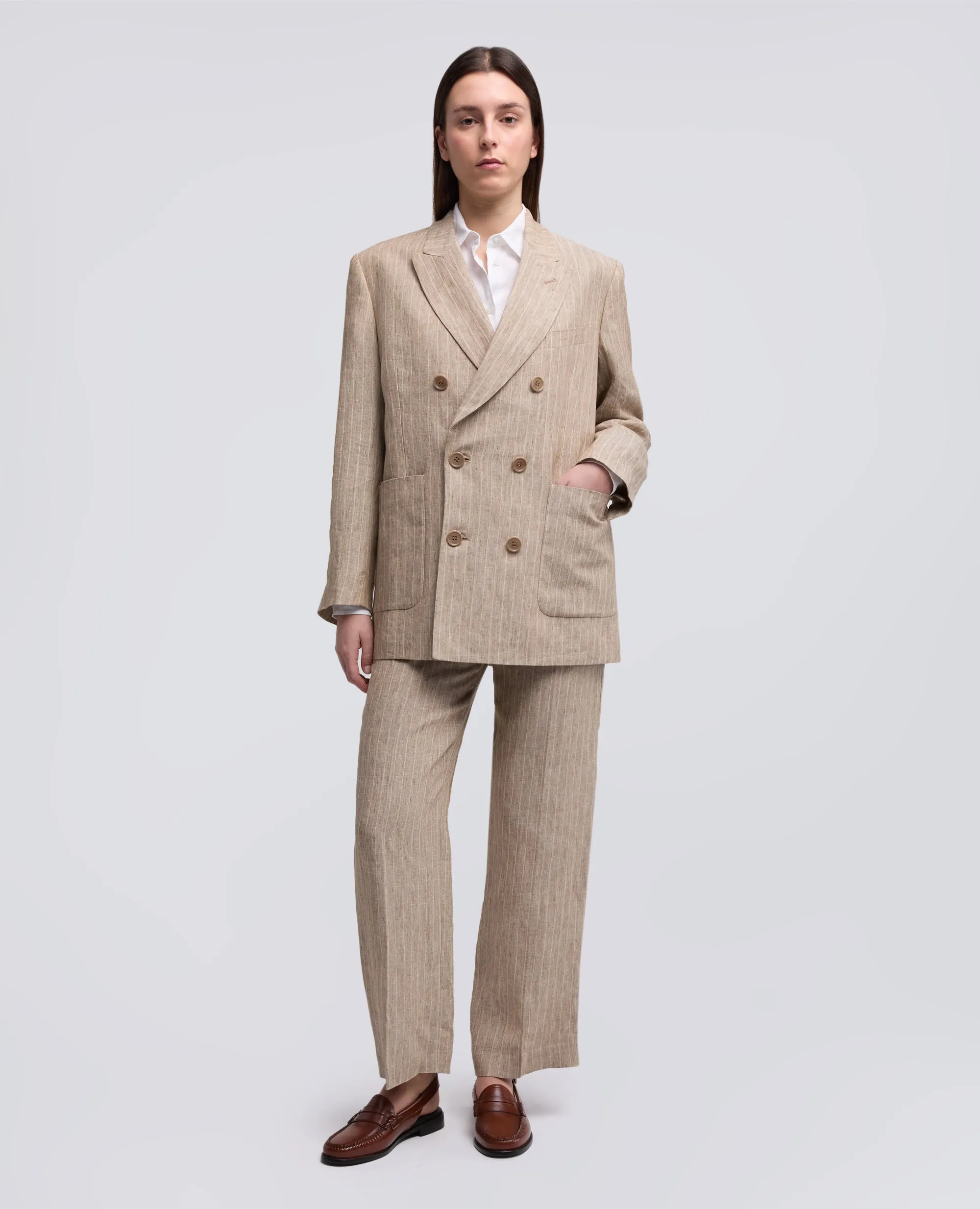GIACCA UNISEX IN LINO TINTO FILO EFFETTO DELAVE' - COLONIALE sold by Aspesi product image thumbnail 2