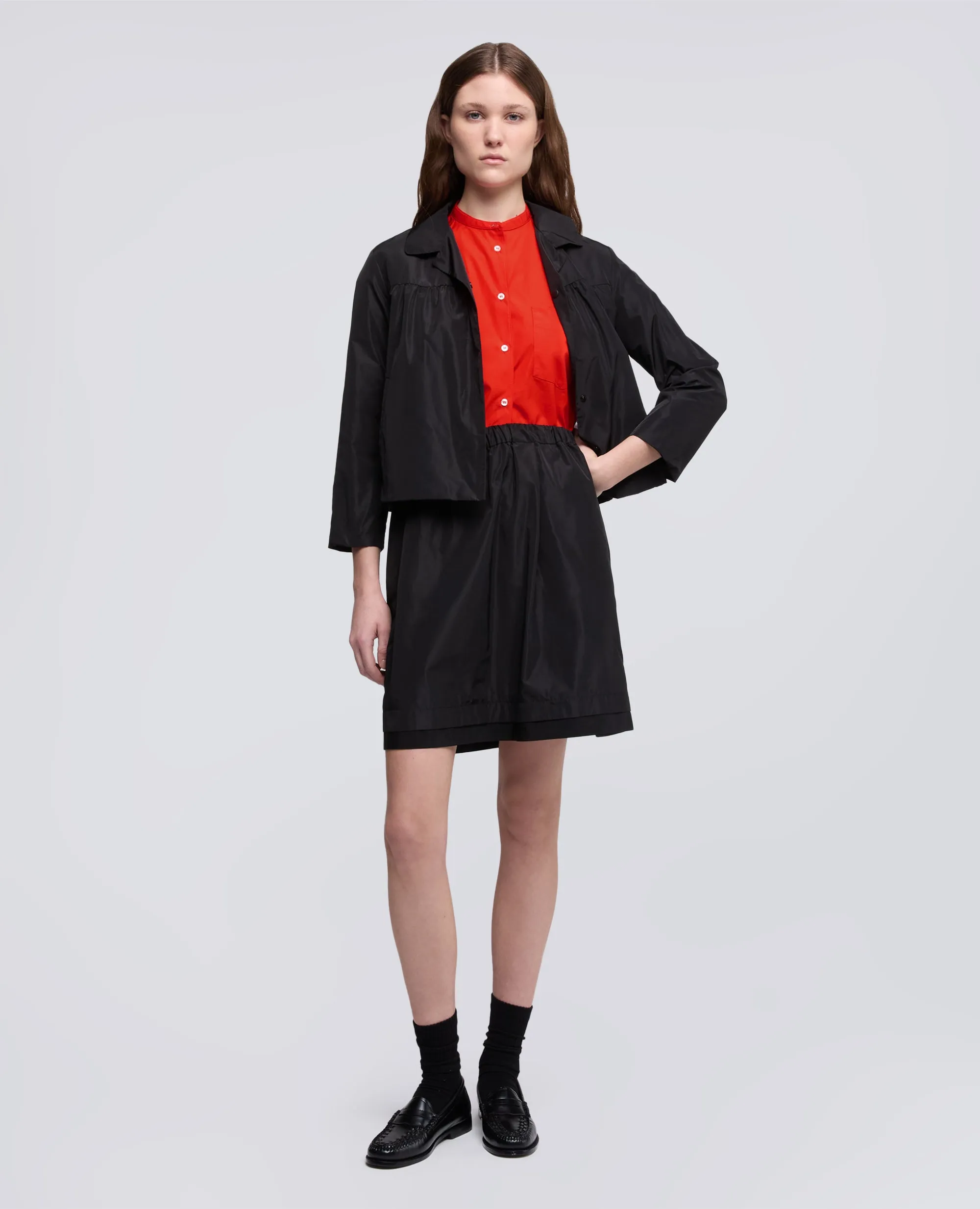 CAMICIA IN POPELINE DI PURO COTONE CON COLLO ALLA COREANA - GERANIO sold by Aspesi product image thumbnail 2