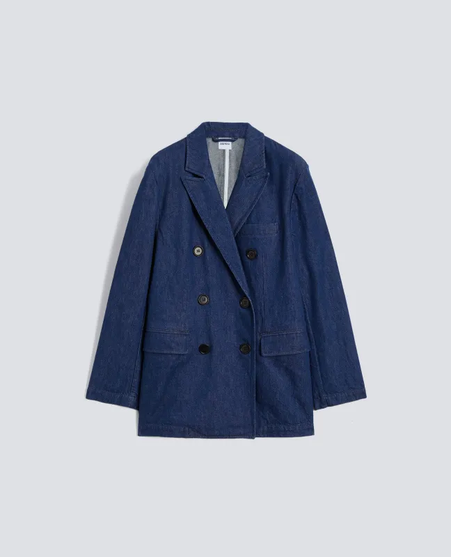 BLAZER IN DENIM TWILL DI COTONE E LYOCELL - DENIM made by Aspesi