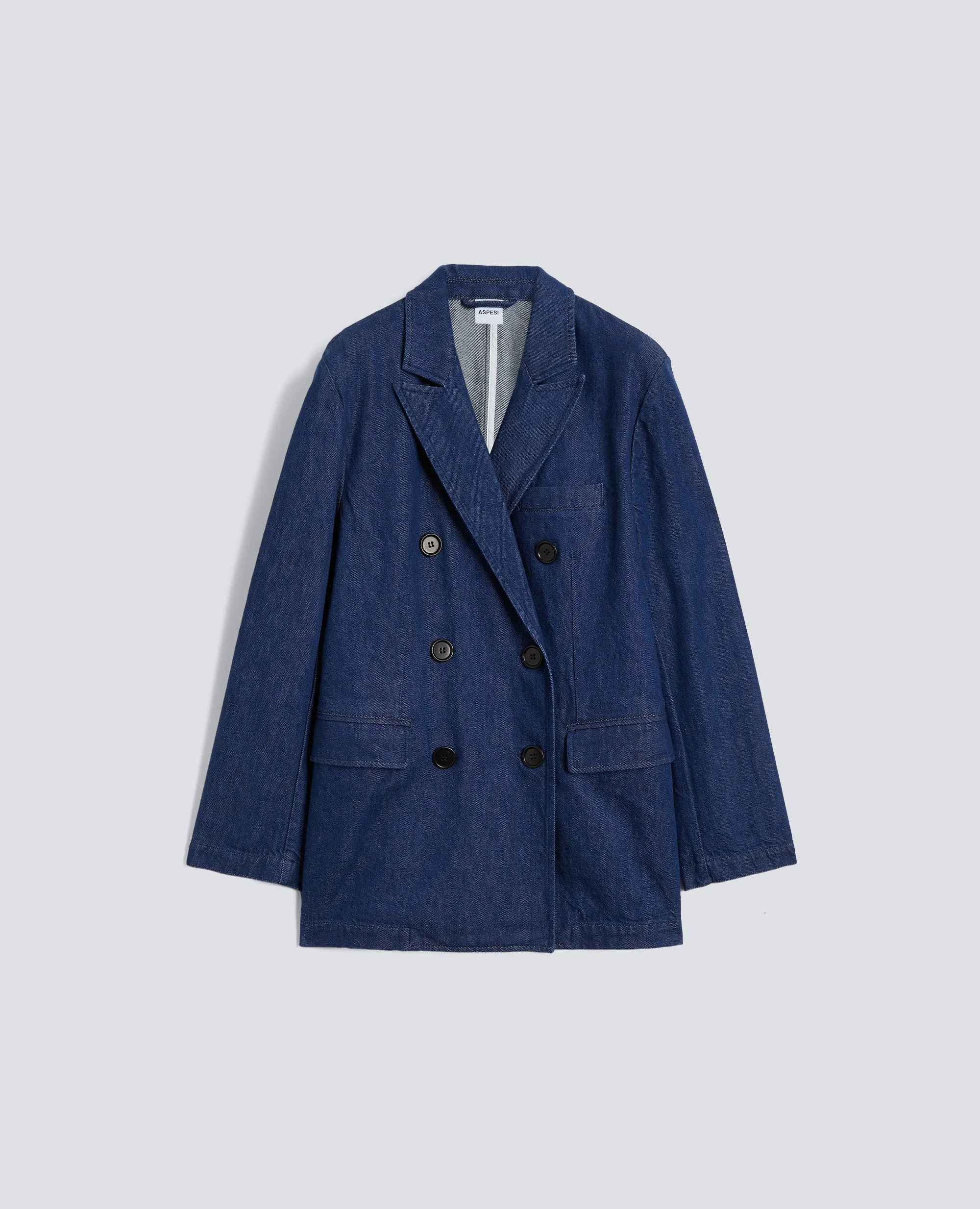 BLAZER IN DENIM TWILL DI COTONE E LYOCELL - DENIM sold by Aspesi