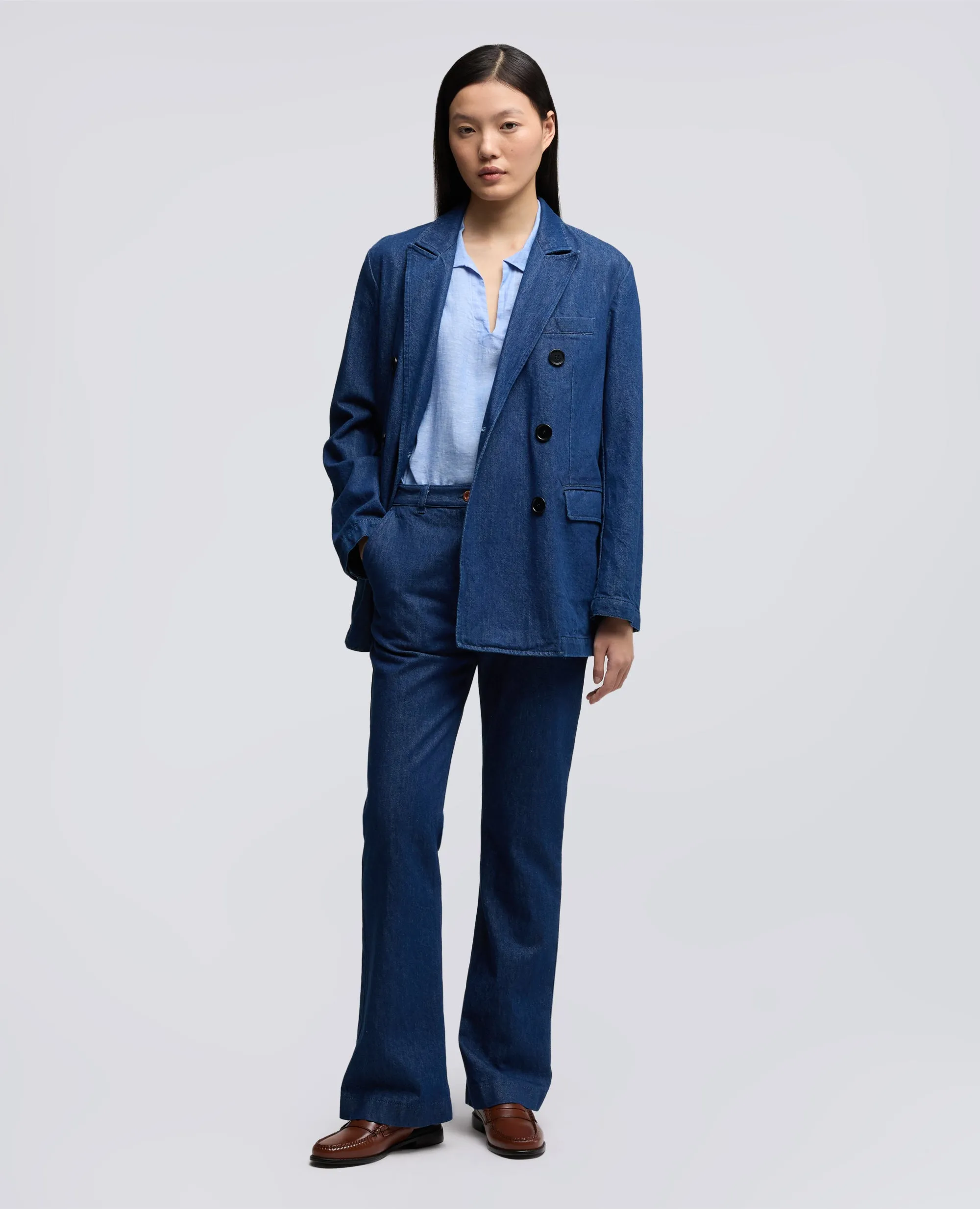 BLAZER IN DENIM TWILL DI COTONE E LYOCELL - DENIM sold by Aspesi product image thumbnail 2