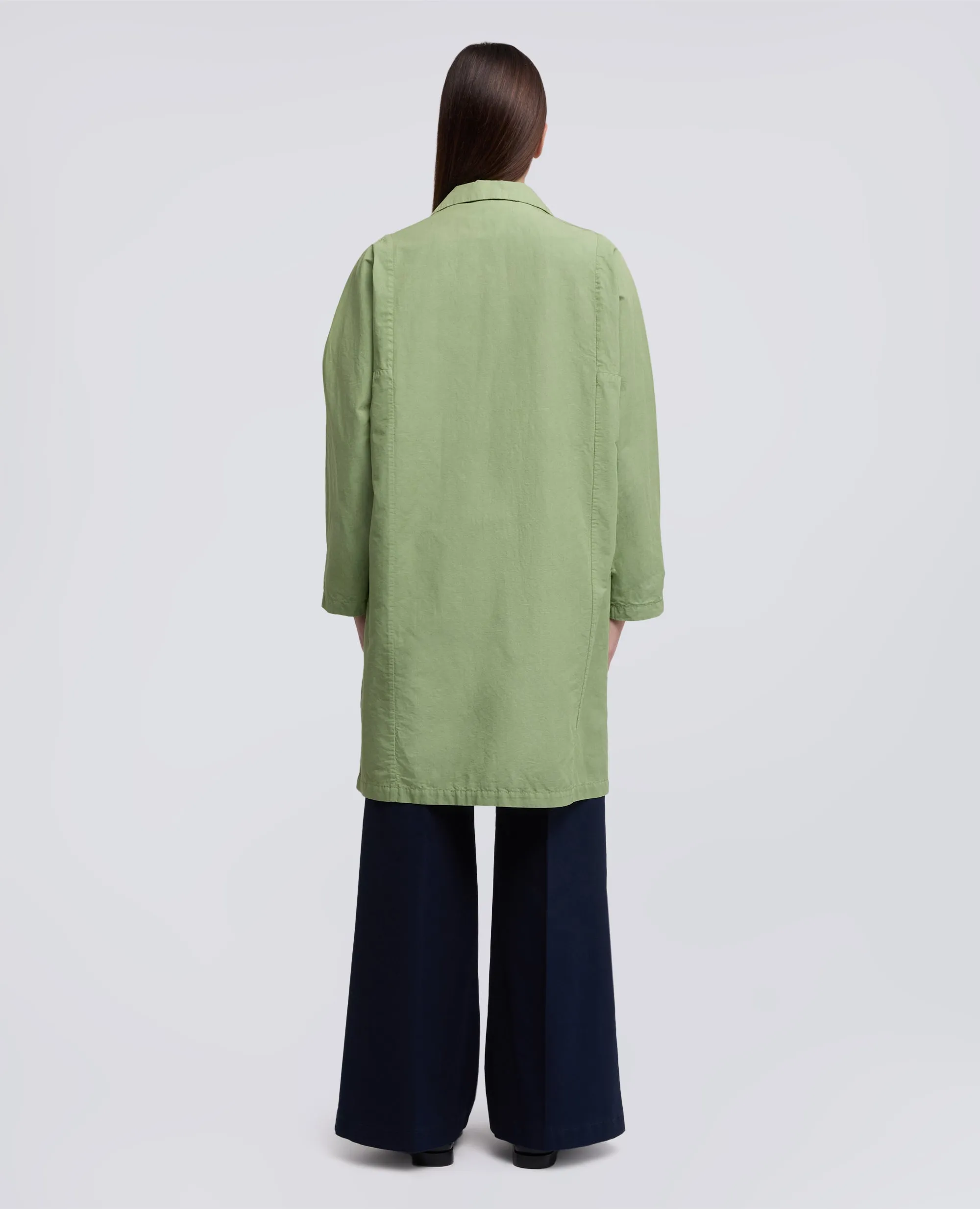 SOPRABITO IN TELA FIAMMATA COTONE E LINO TINTO CAPO - SALVIA sold by Aspesi product image thumbnail 3