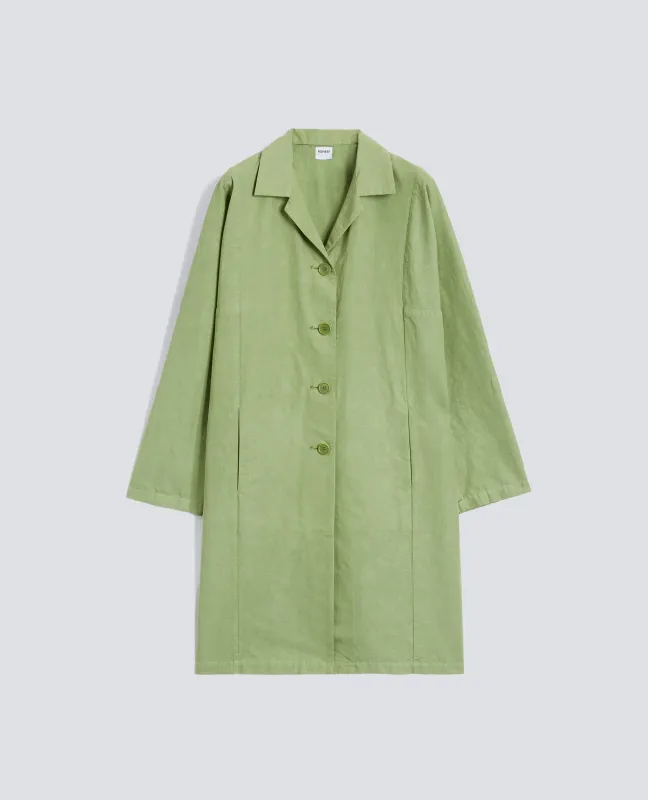 SOPRABITO IN TELA FIAMMATA COTONE E LINO TINTO CAPO - SALVIA made by Aspesi