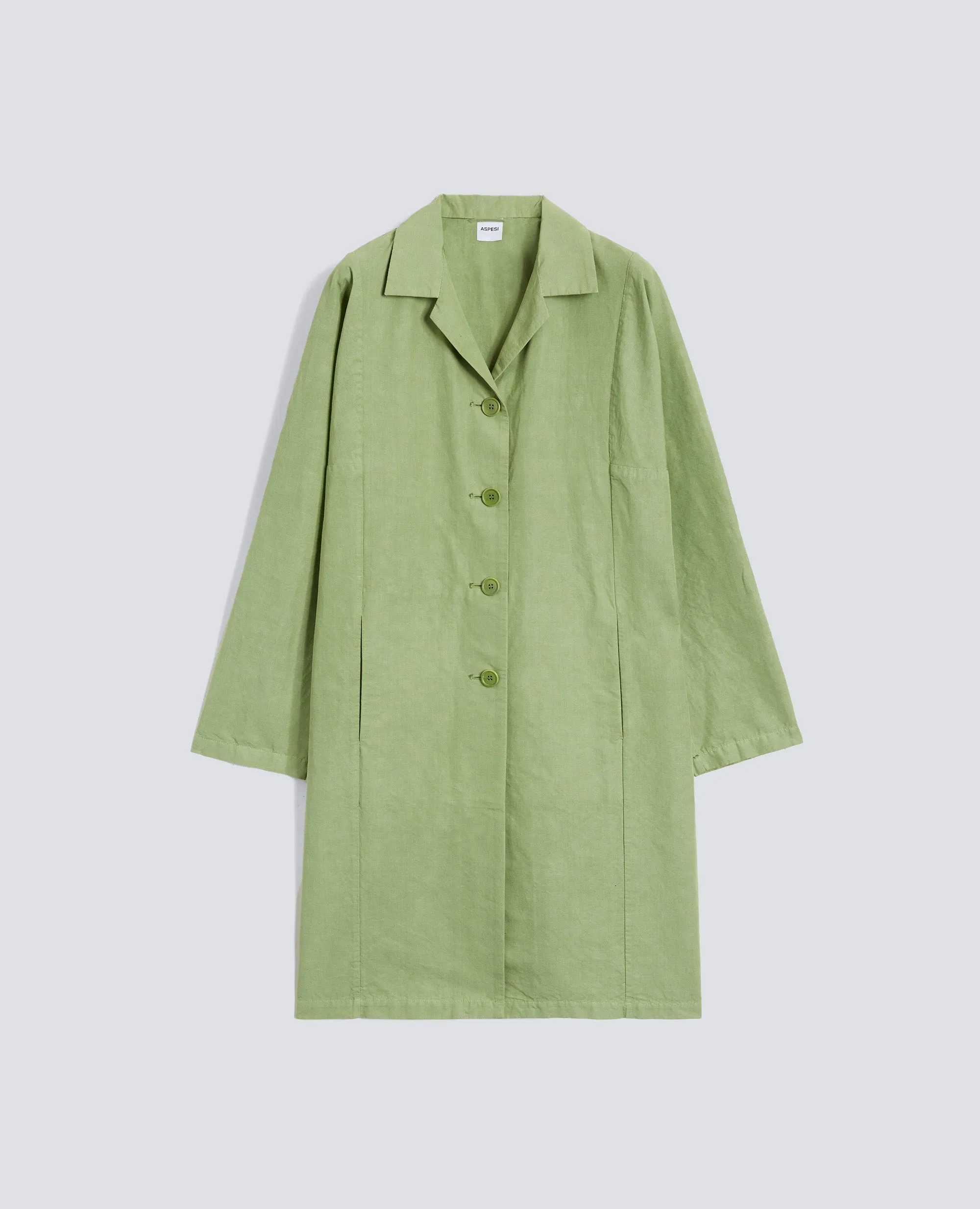 SOPRABITO IN TELA FIAMMATA COTONE E LINO TINTO CAPO - SALVIA sold by Aspesi