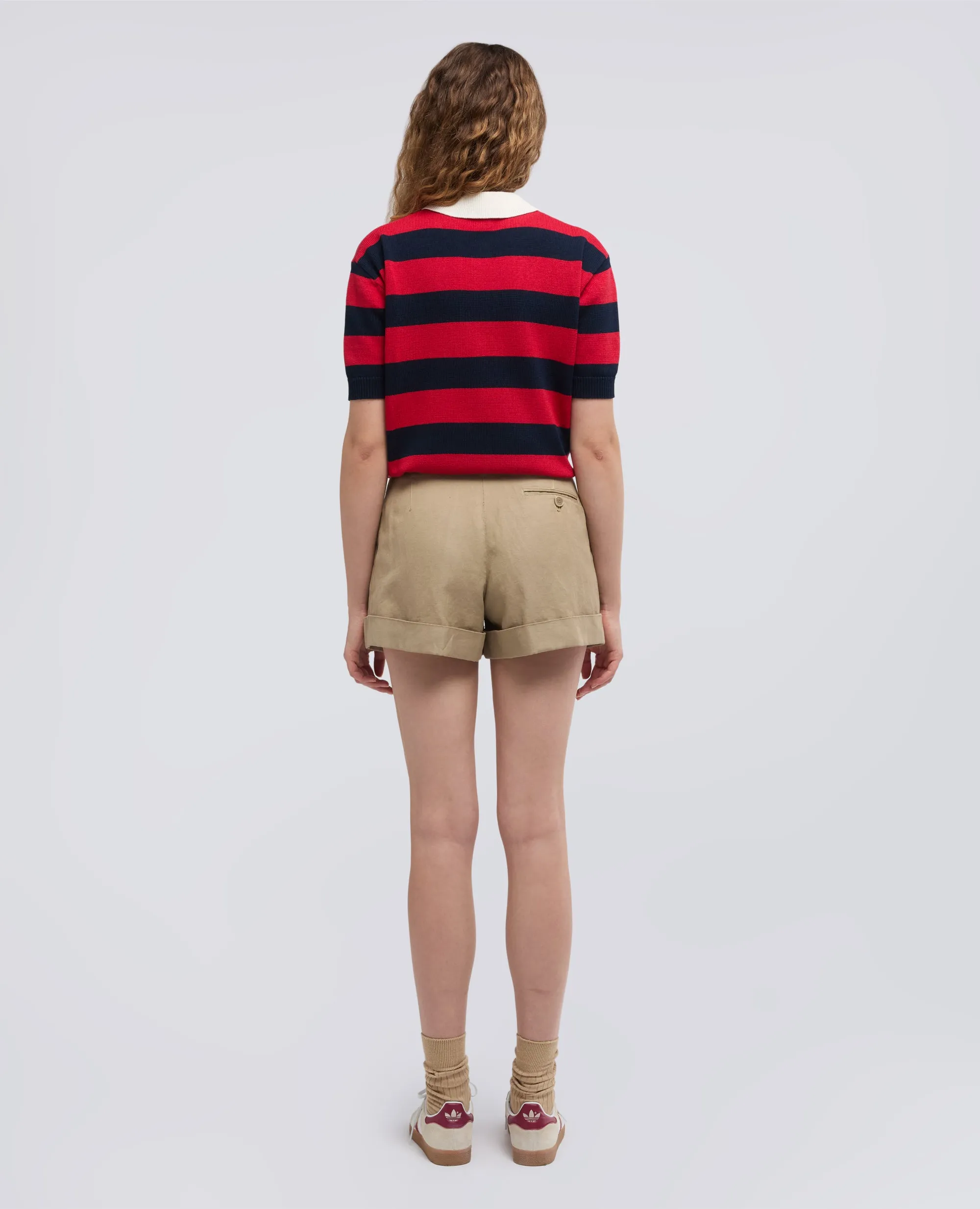 SHORT IN GABARDINA COTONE E LINO TINTO CAPO - BEIGE sold by Aspesi product image thumbnail 3