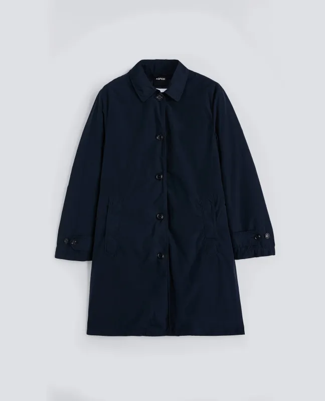 IMPERMEABILE IN POLIESTERE E NYLON COMPATTO - NAVY made by Aspesi