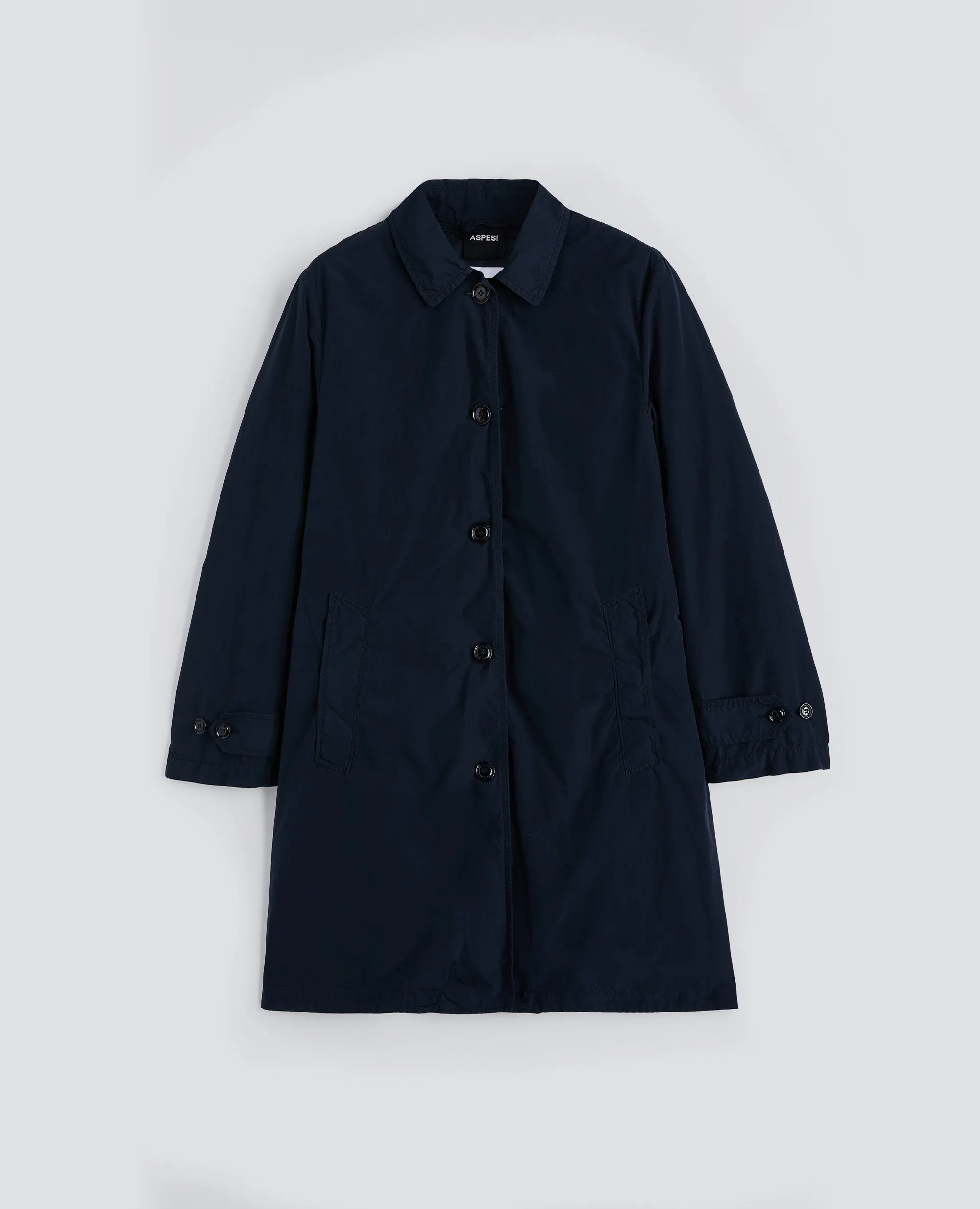 IMPERMEABILE IN POLIESTERE E NYLON COMPATTO - NAVY sold by Aspesi