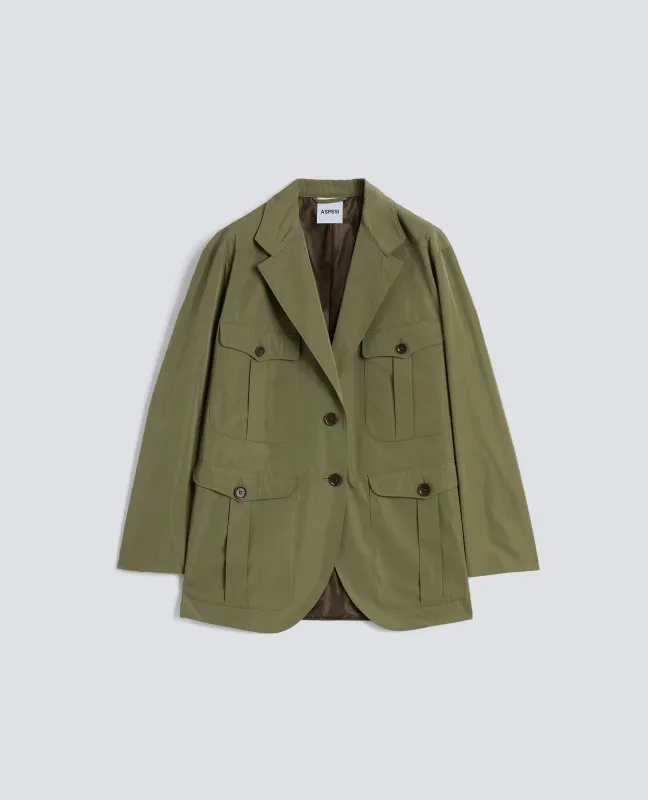 GIACCA IN TAFFETAS - VERDE made by Aspesi