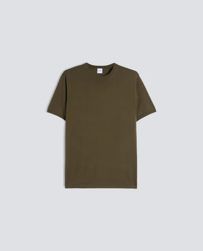 T-SHIRT IN COTONE - MILITARE made by Aspesi