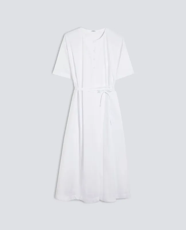 ABITO IN POPELINE DI COTONE NYLON STRETCH - BIANCO sold by Aspesi