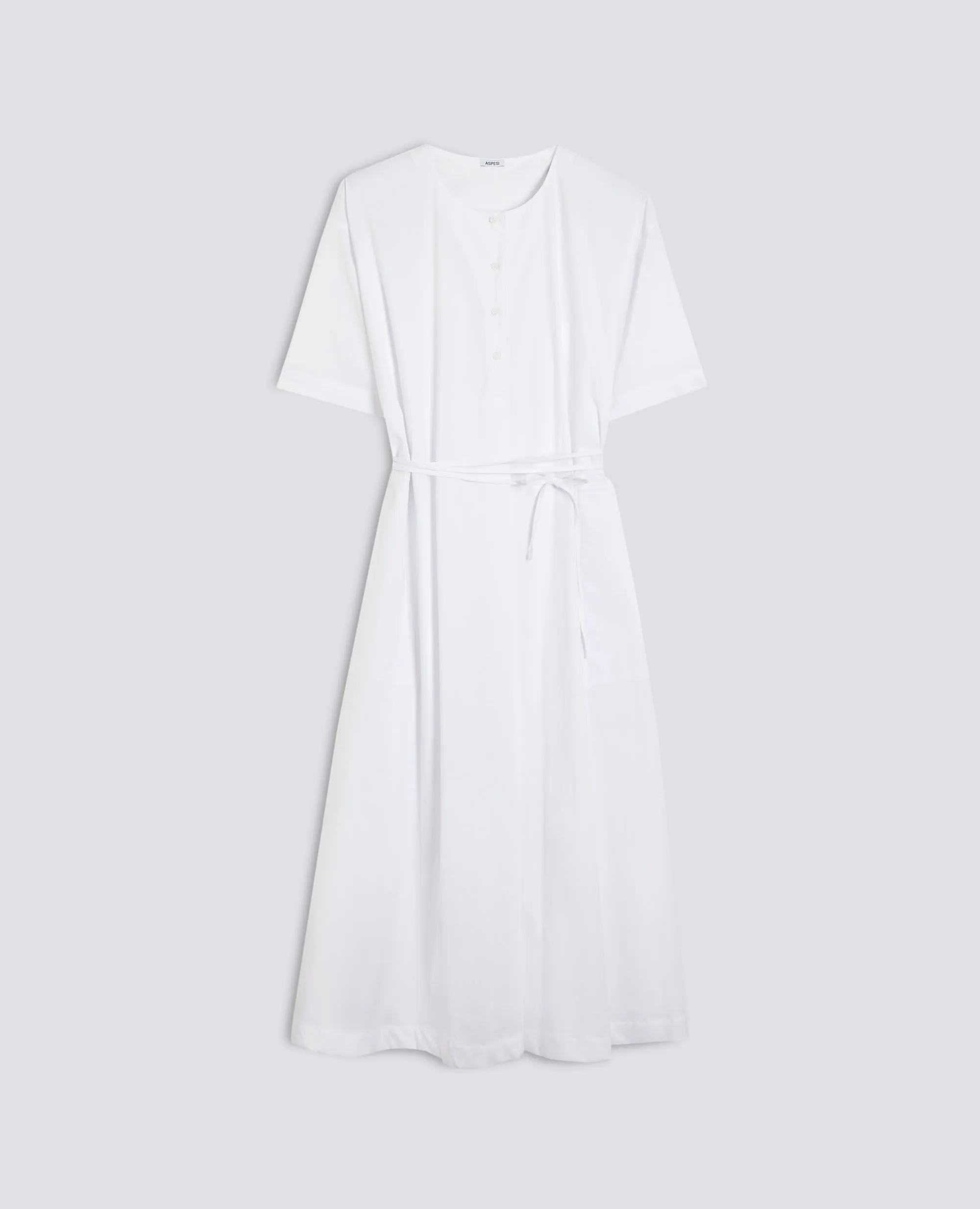 ABITO IN POPELINE DI COTONE E NYLON STRETCH - BIANCO sold by Aspesi