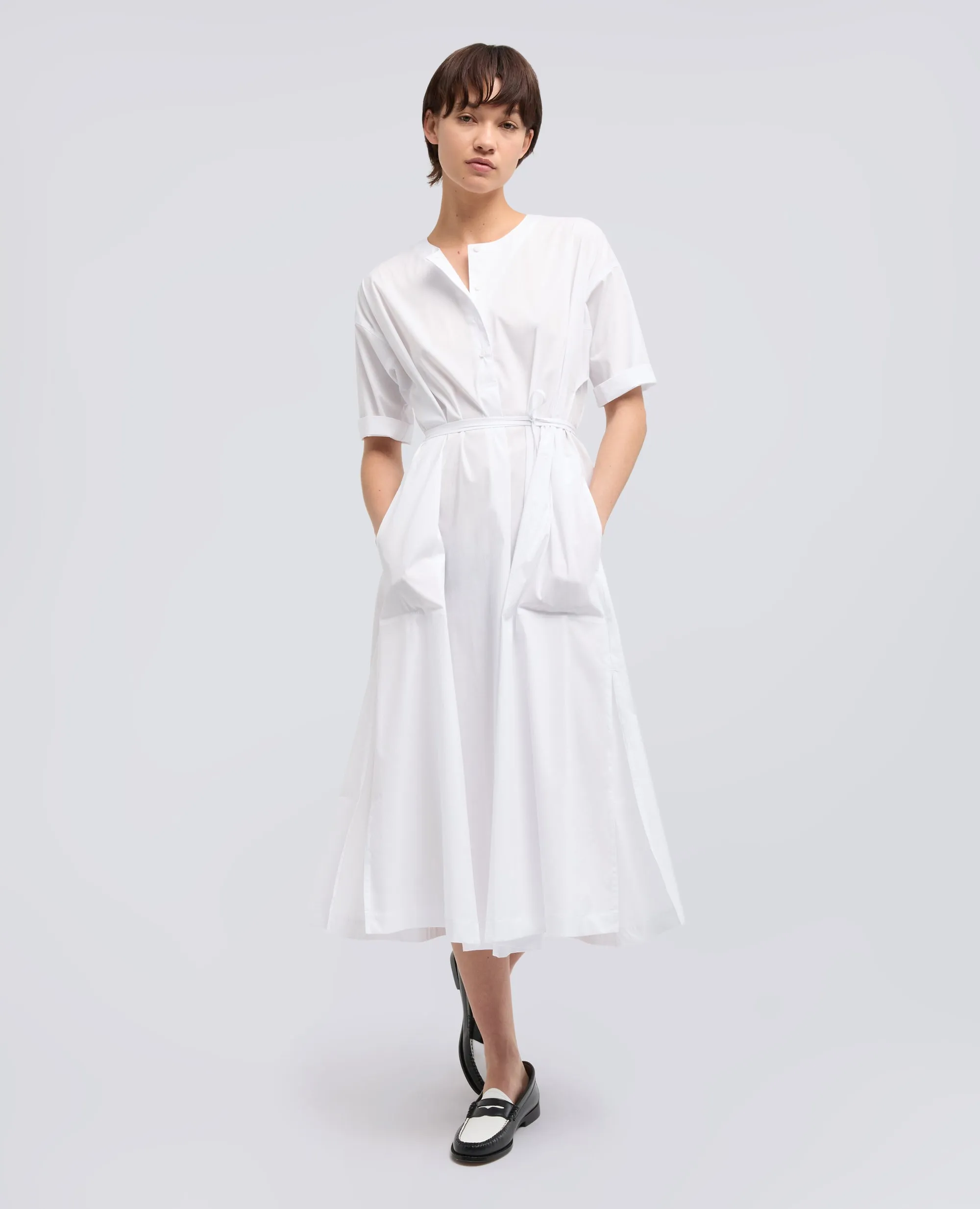 ABITO IN POPELINE DI COTONE E NYLON STRETCH - BIANCO sold by Aspesi product image thumbnail 2