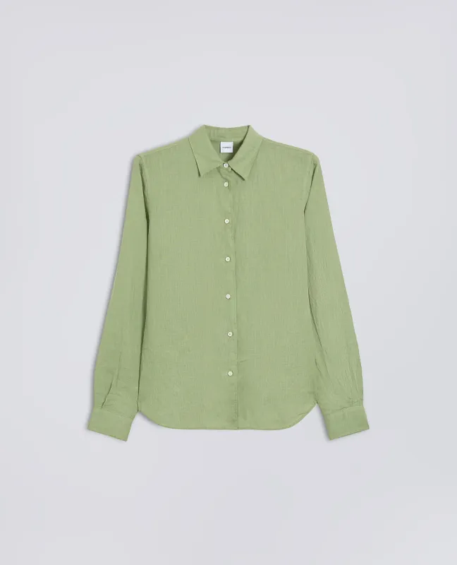CAMICIA CLASSICA IN LINO - SALVIA sold by Aspesi