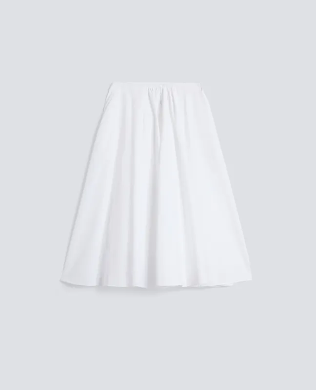 GONNA IN POPELINE COTONE - BIANCO made by Aspesi