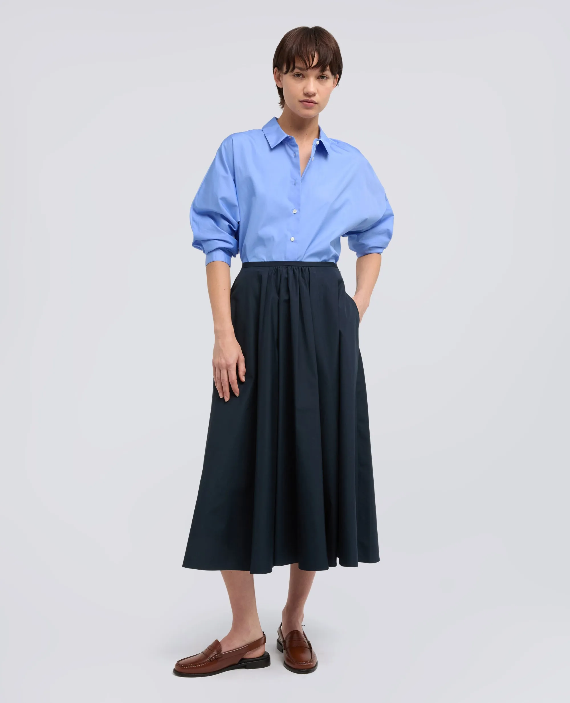 CAMICIA IN POPELINE DI COTONE - AZZURRO sold by Aspesi product image thumbnail 2