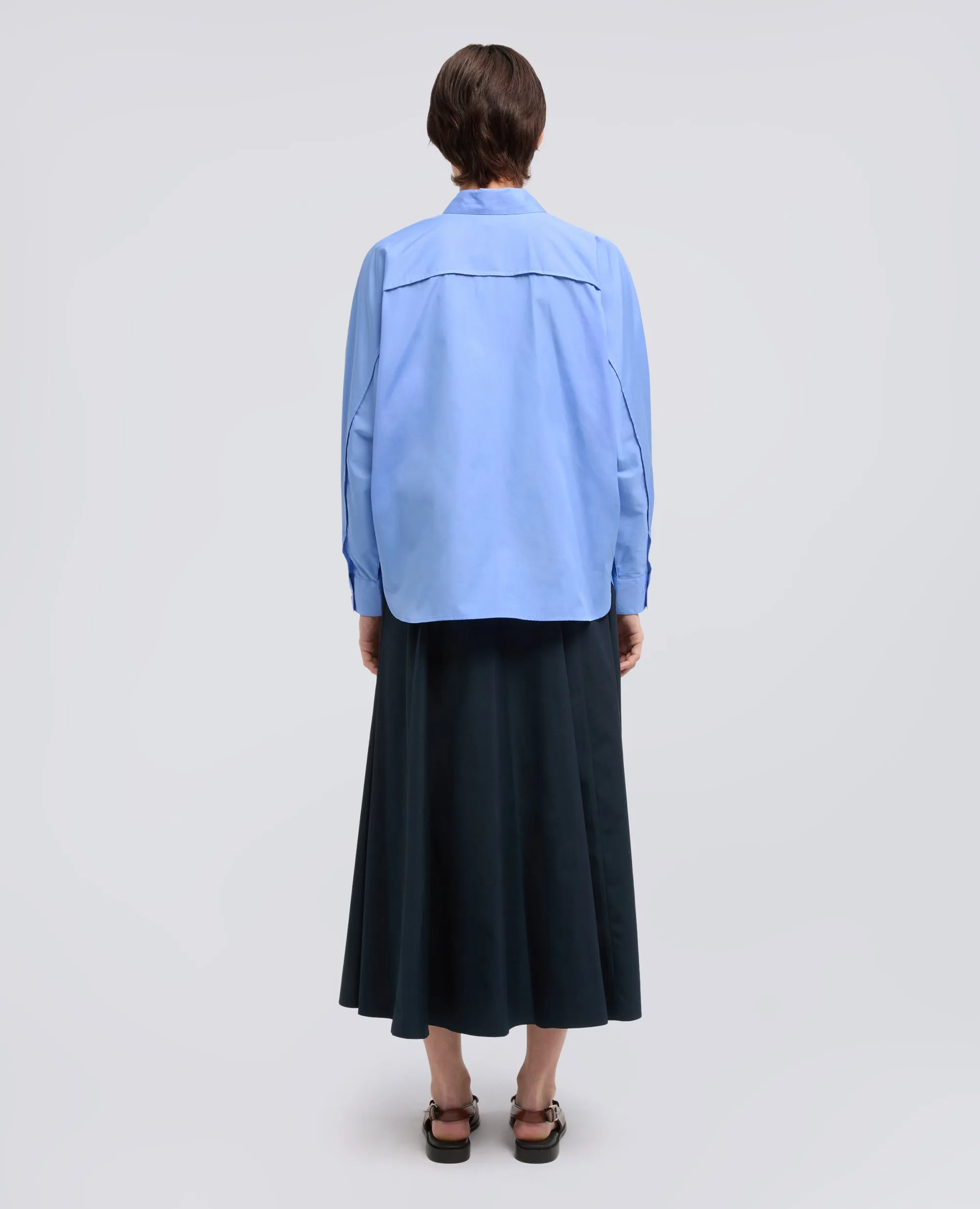 CAMICIA IN POPELINE DI COTONE - AZZURRO sold by Aspesi product image thumbnail 3